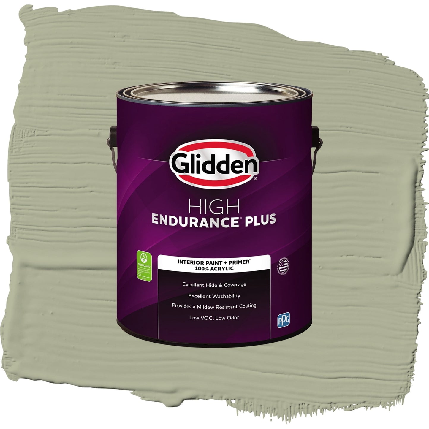 Glidden HEP Olive Sprig / Green, Semi-Gloss Interior Paint with Primer, 1 Gallon