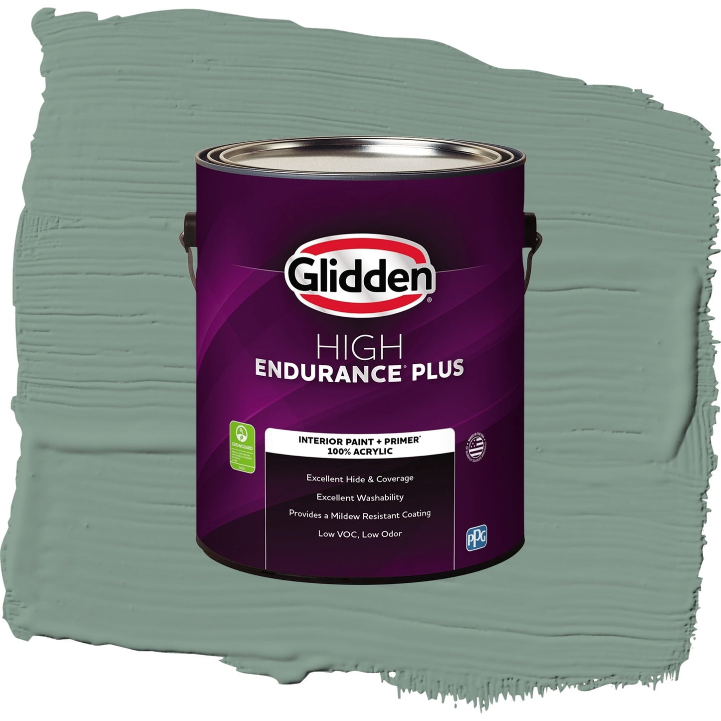 Glidden HEP Paradise Found / Green, Semi-Gloss Interior Paint with Primer, 1 Gallon
