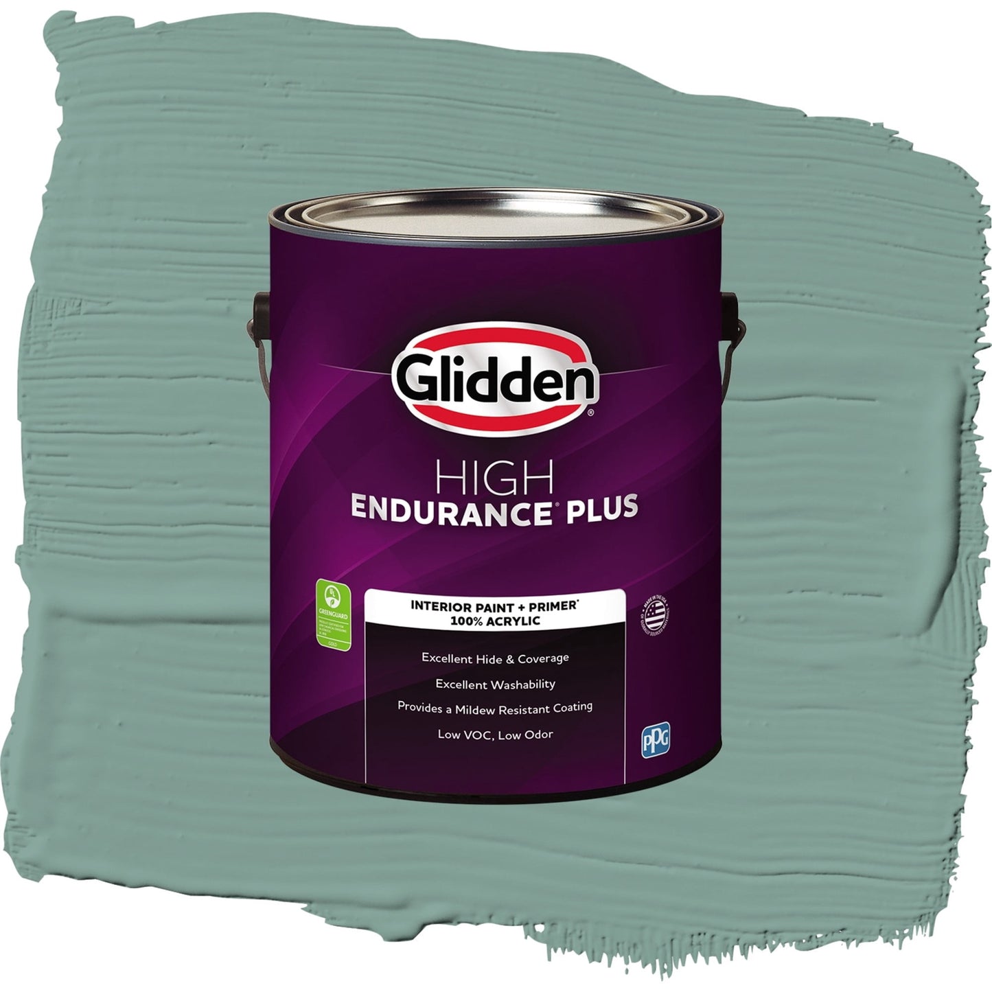 Glidden HEP Silver Laurel / Green, Flat Interior Paint with Primer, 1 Gallon