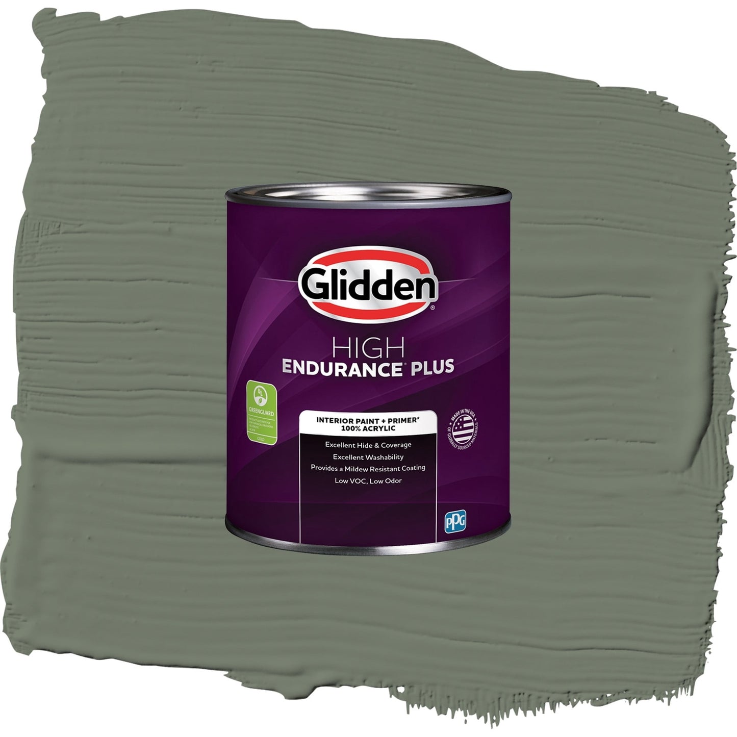 Glidden HEP Thyme Green / Green, Eggshell Interior Paint with Primer, 1 Quart