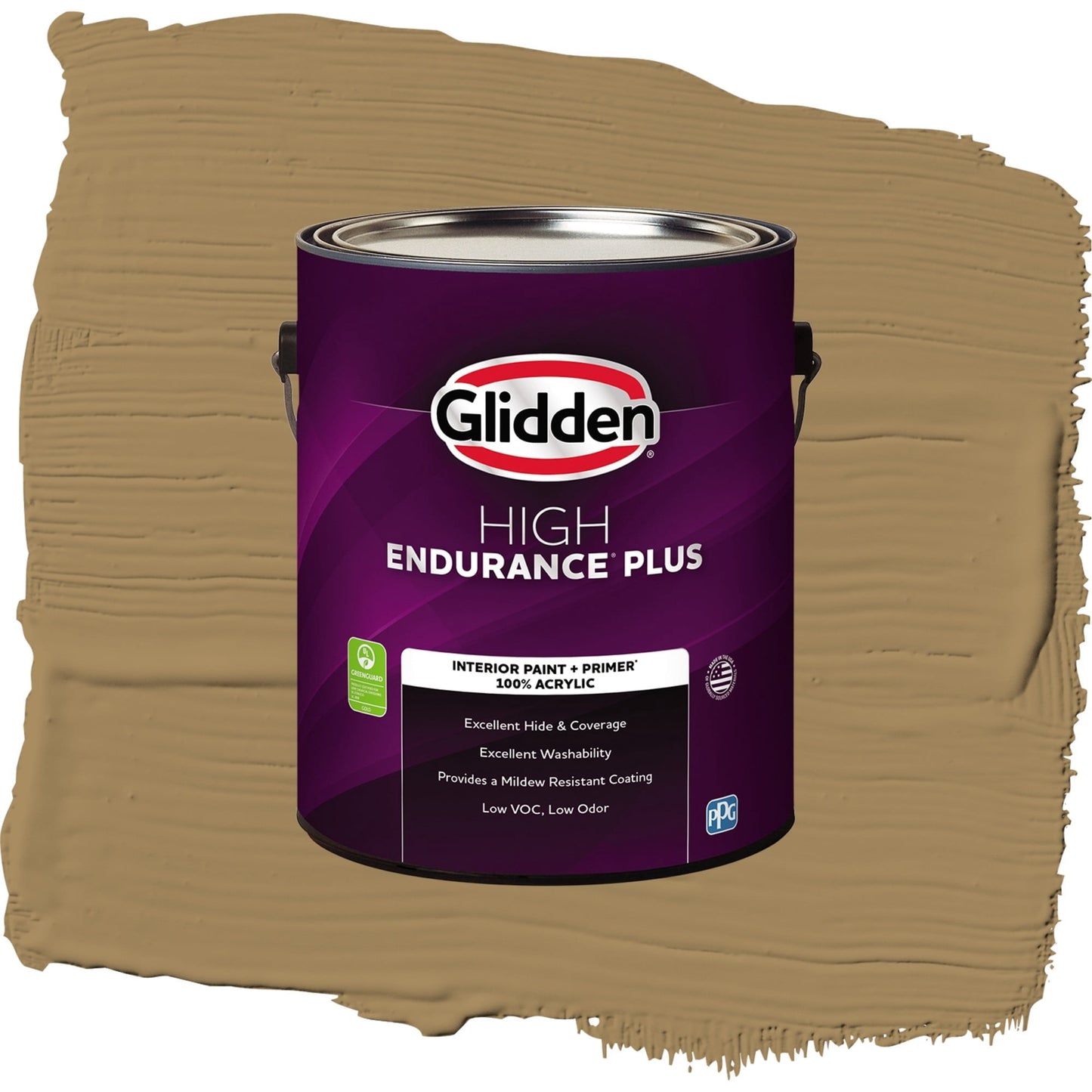 Glidden HEP Timber Beam / Brown, Flat Interior Paint with Primer, 1 Gallon
