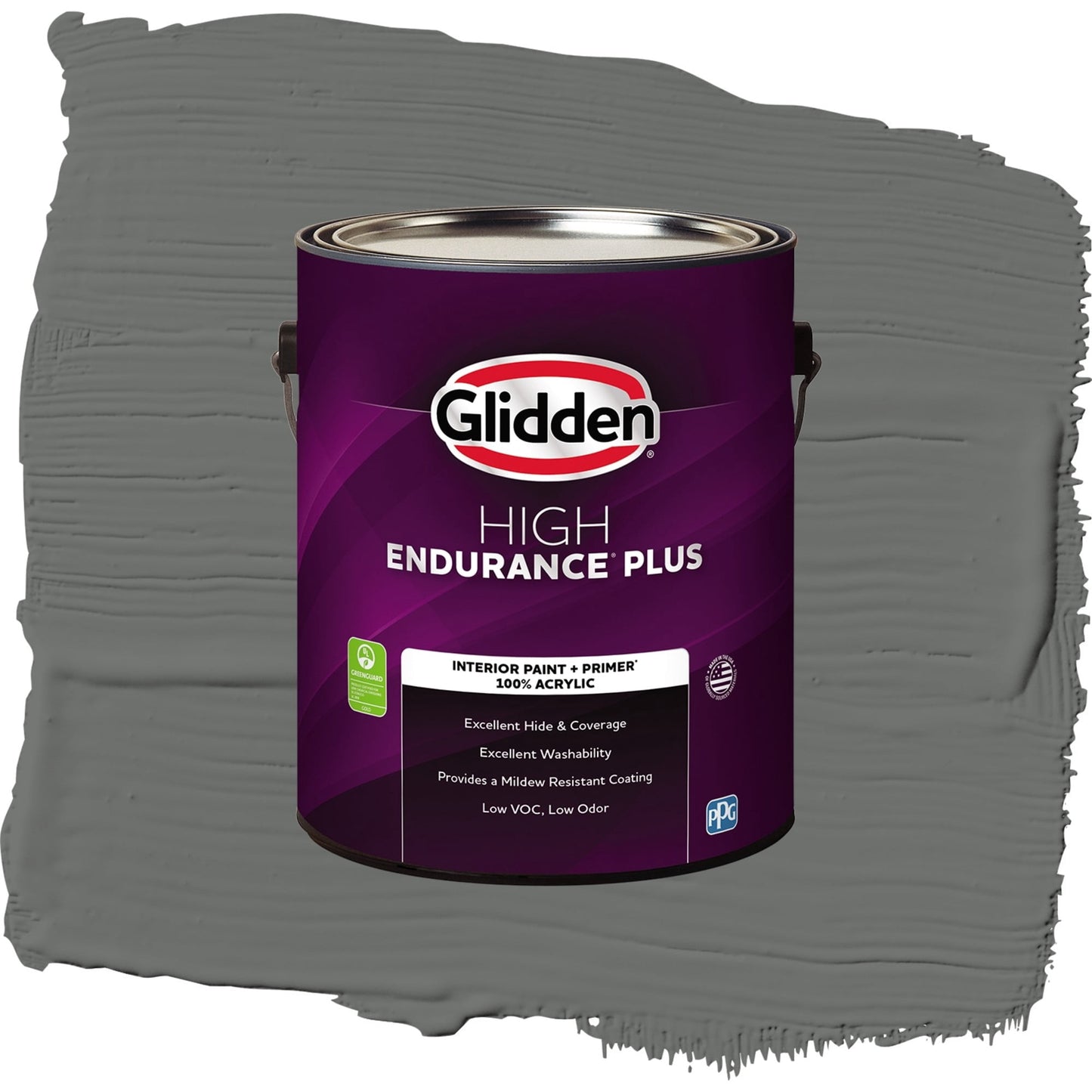 Glidden HEP Up in Smoke / Gray, Eggshell Interior Paint with Primer, 1 Gallon