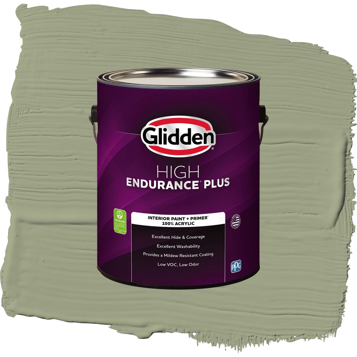 Glidden HEP Zebra Grass / Green, Flat Interior Paint with Primer, 1 Gallon