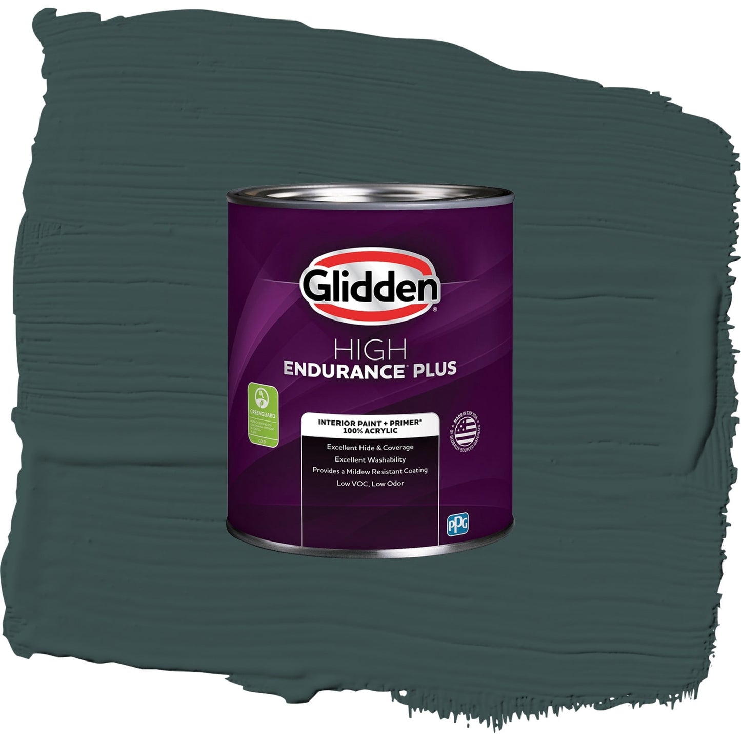 Glidden HEP Night Watch / Green, Eggshell Interior Paint with Primer, 1 Quart