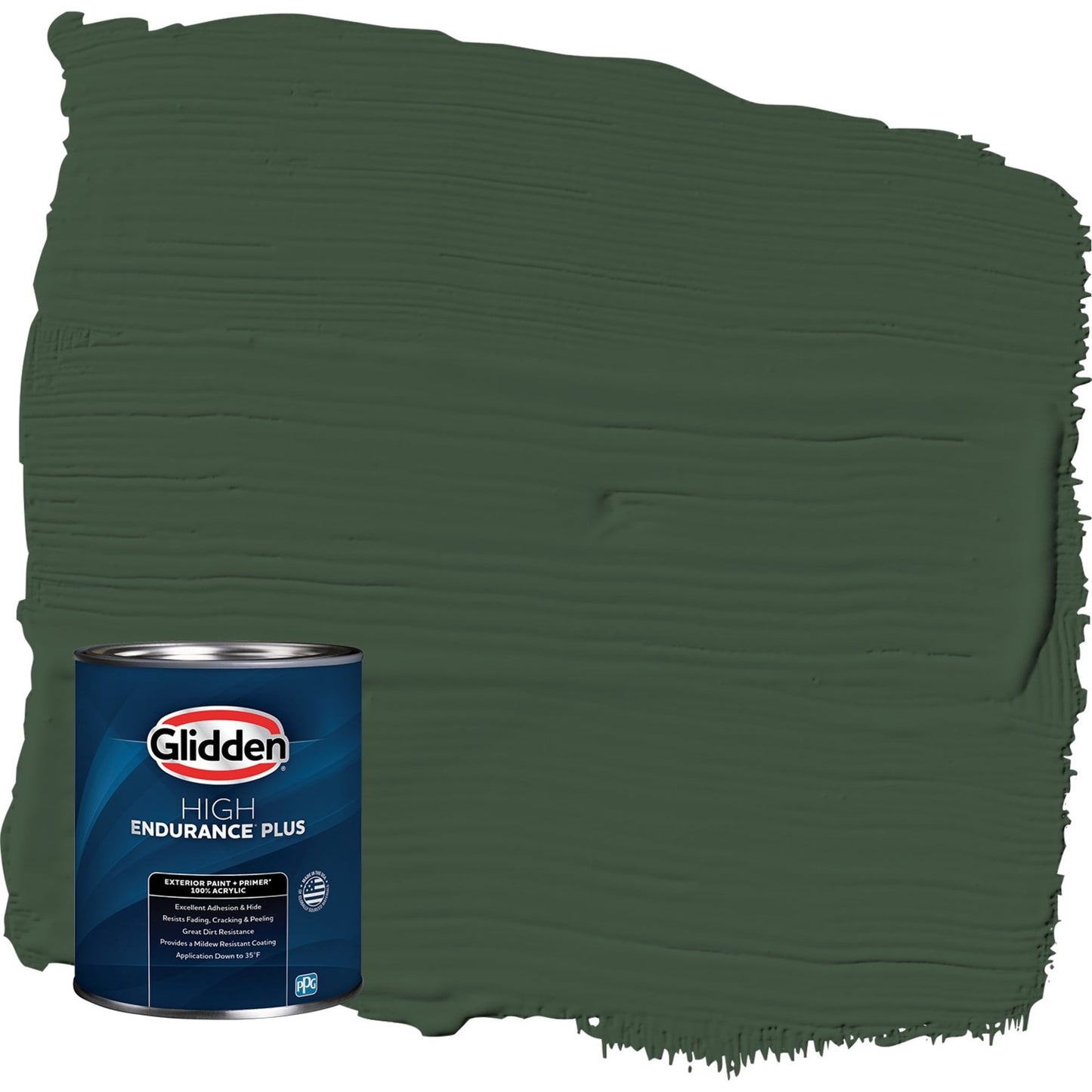 Glidden HEP Pine Forest / Green Satin Exterior Paint with Primer, 1 Quart