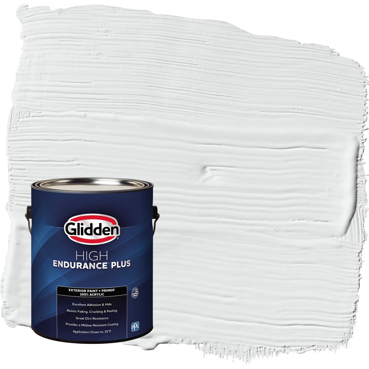 Glidden HEP Radisson / White Flat Exterior Paint with Primer, 1 Gallon