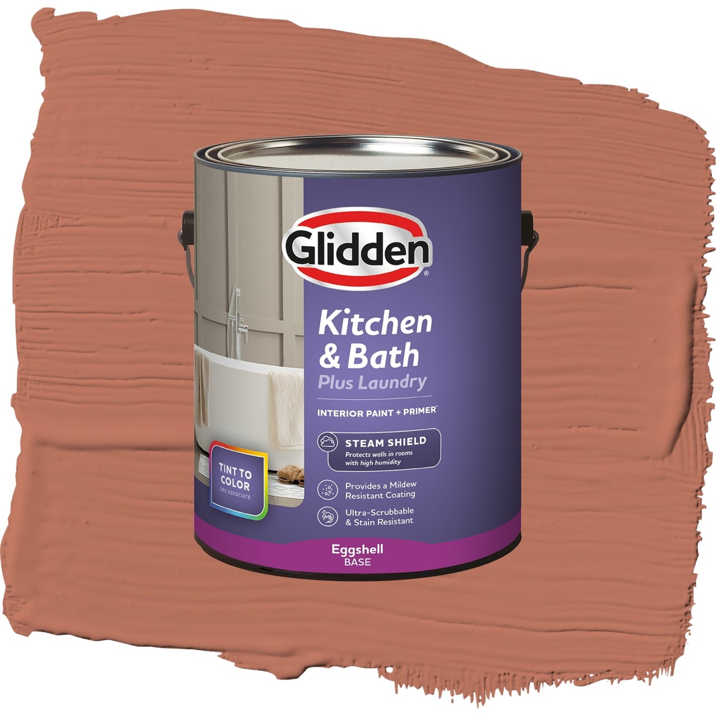 Glidden Glidden Kitchen Bath and Laundry Crushed Cinnamon / Orange, Eggshell Interior Paint with Primer, 1 Gallon