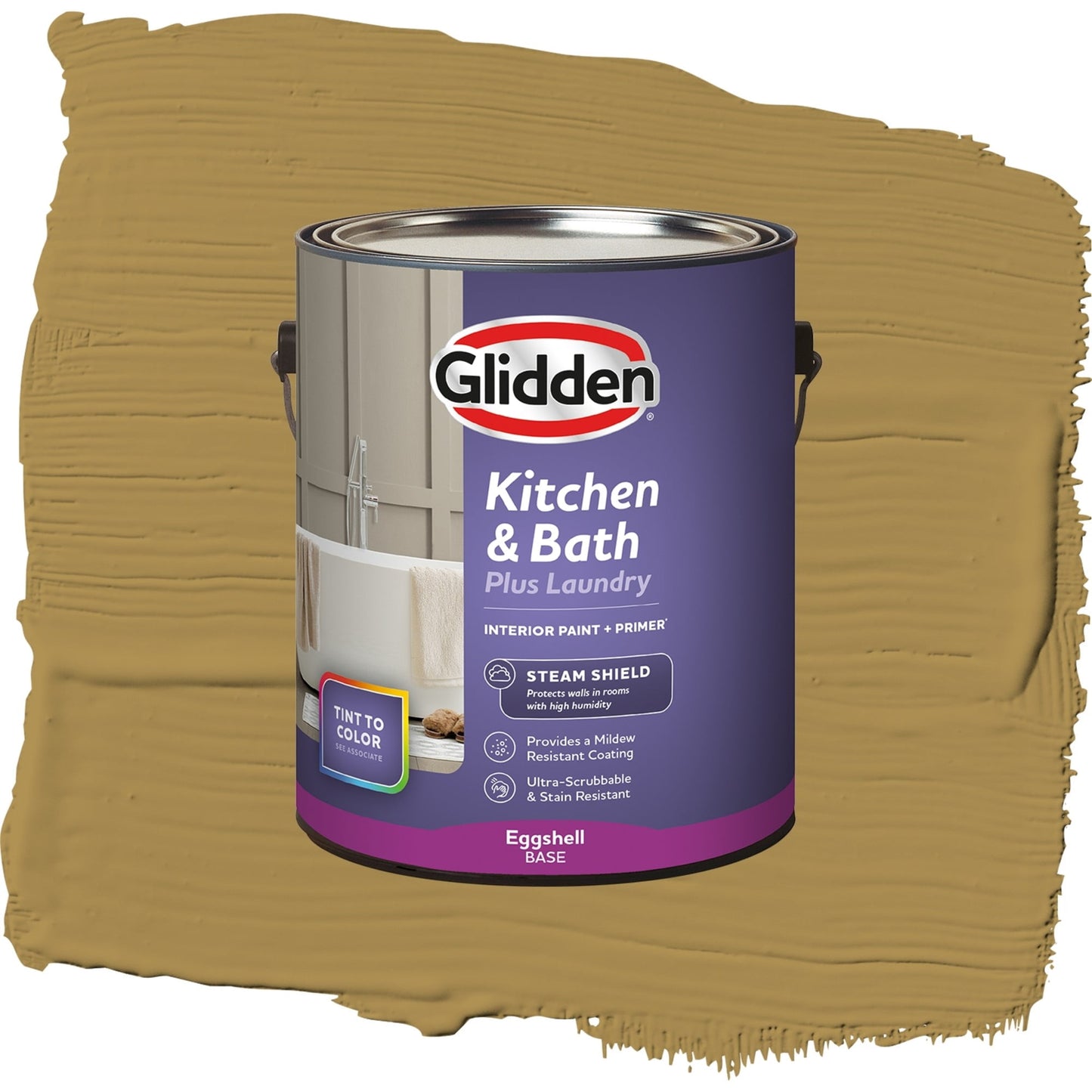 Glidden Glidden Kitchen Bath and Laundry Graceful Gazelle / Beige, Eggshell Interior Paint with Primer, 1 Gallon