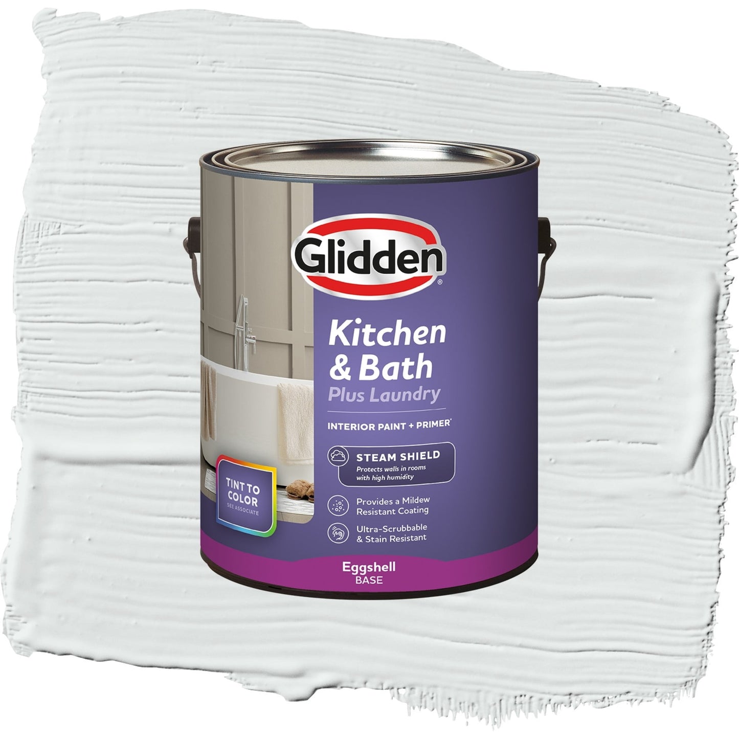 Glidden Glidden Kitchen Bath and Laundry Gray Glimpse / Blue, Eggshell Interior Paint with Primer, 1 Gallon