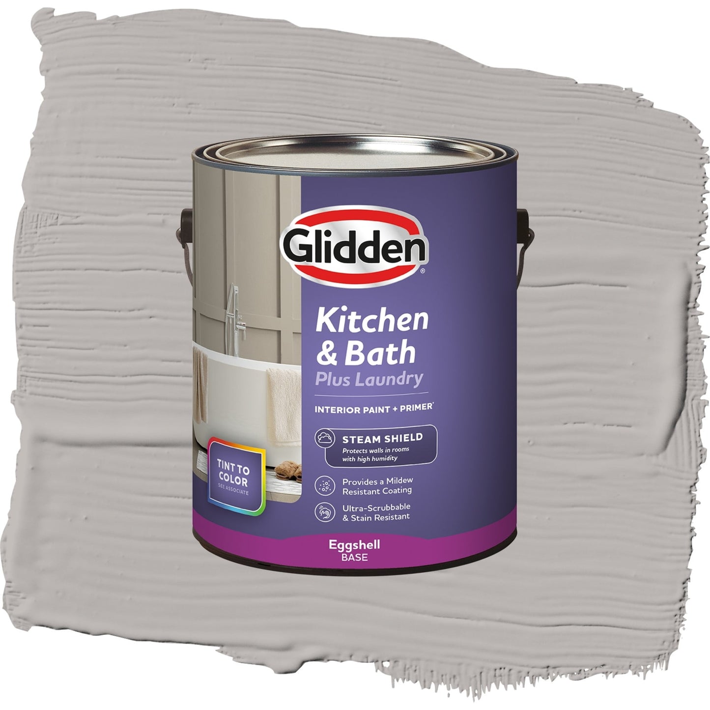 Glidden Glidden Kitchen Bath and Laundry Gray Marble / Gray, Eggshell Interior Paint with Primer, 1 Gallon