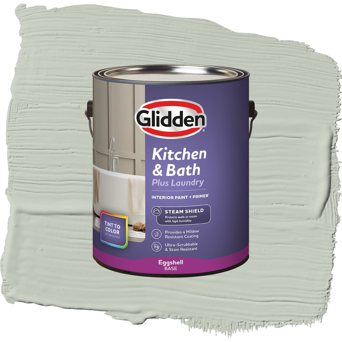 Glidden Glidden Kitchen Bath and Laundry Life Lesson / Green, Eggshell Interior Paint with Primer, 1 Gallon