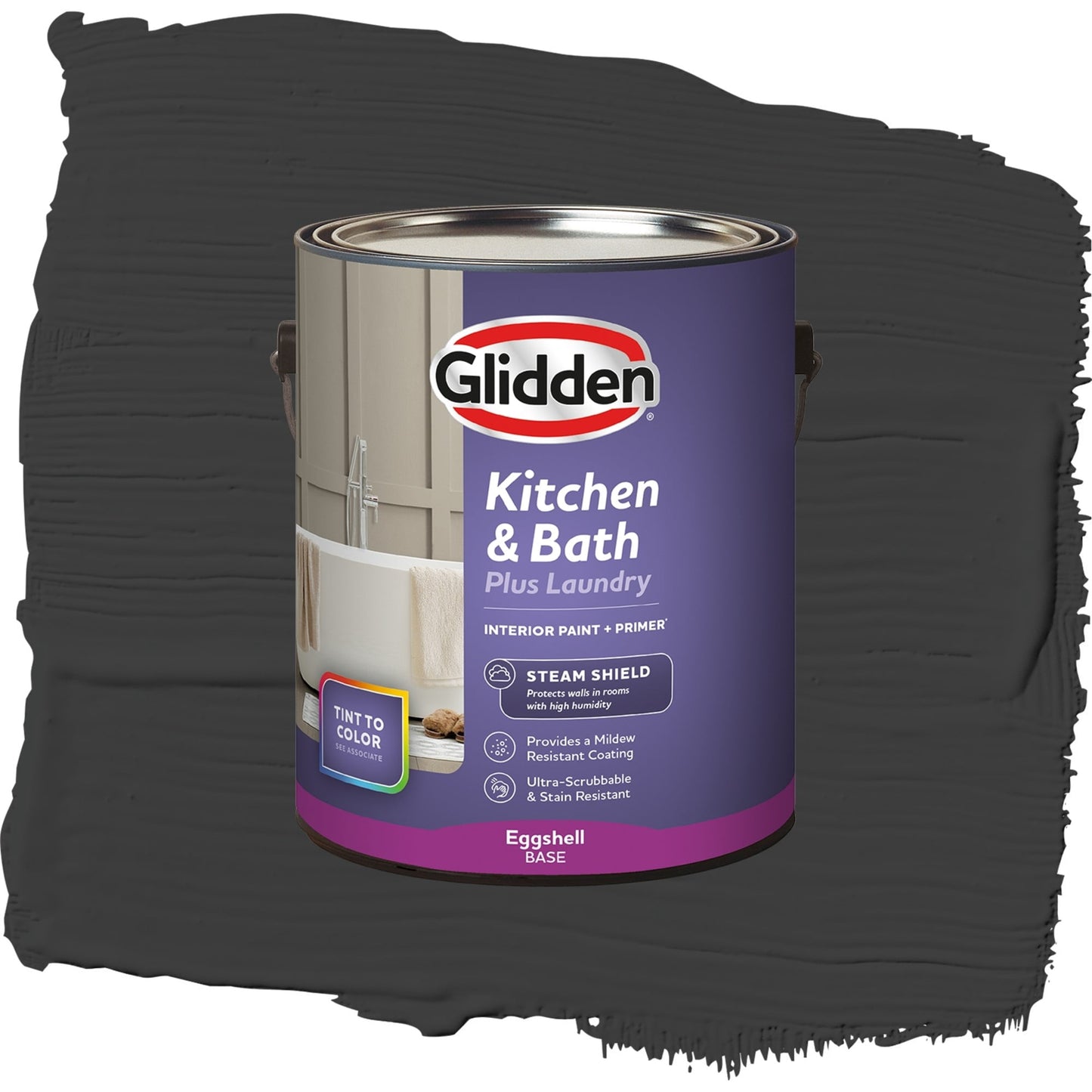 Glidden Glidden Kitchen Bath and Laundry Starless Sky / Black, Eggshell Interior Paint with Primer, 1 Gallon
