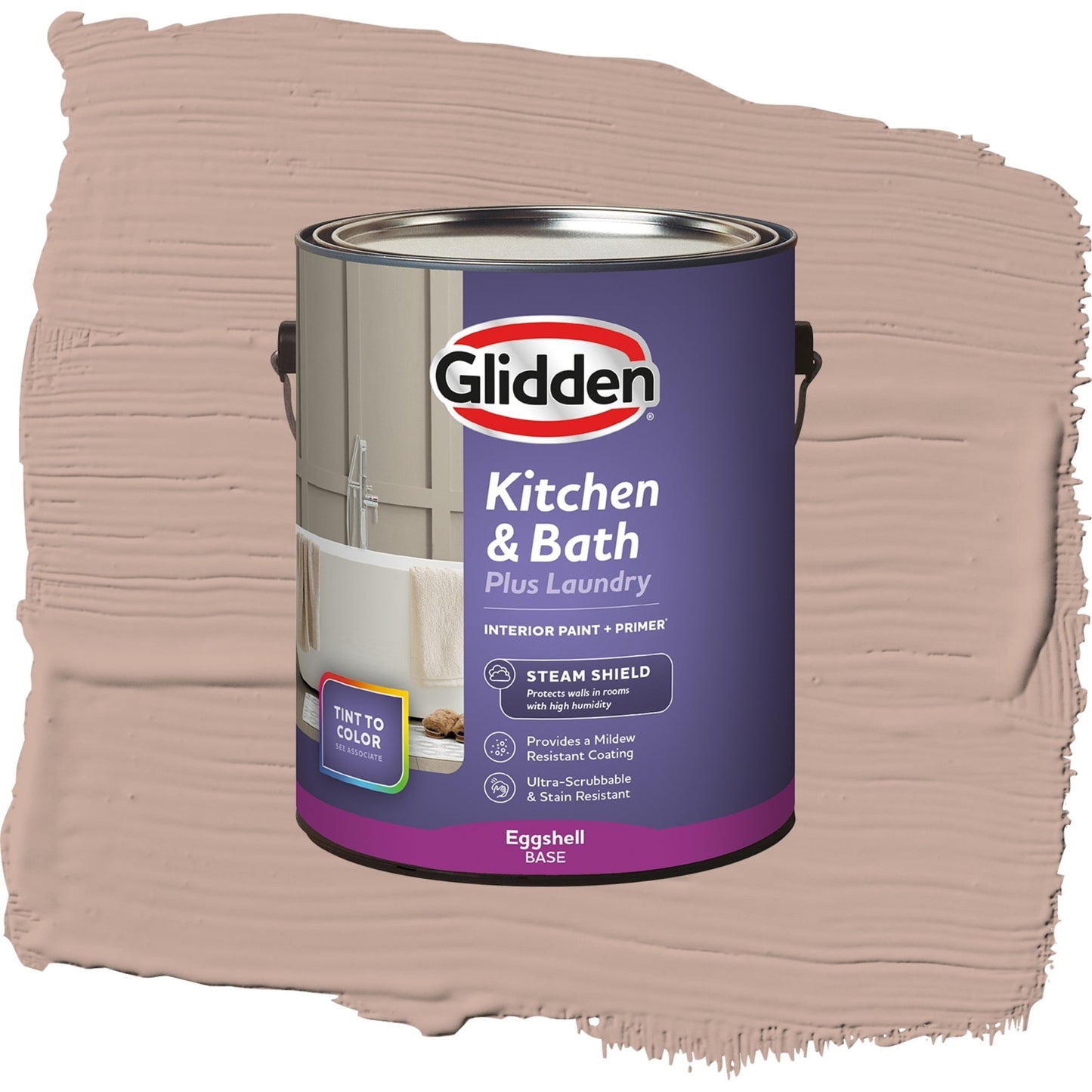 Glidden Glidden Kitchen Bath and Laundry Taupe Tapestry / Orange, Eggshell Interior Paint with Primer, 1 Gallon
