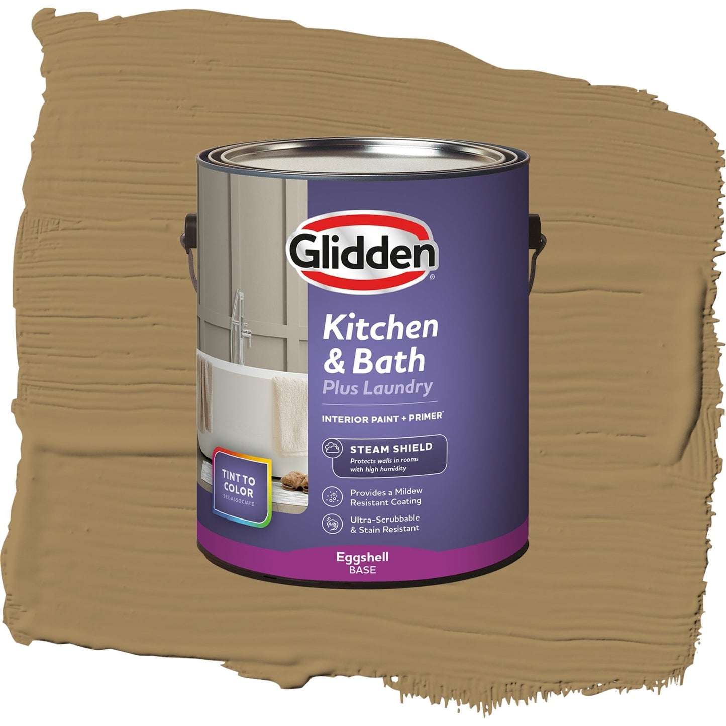 Glidden Glidden Kitchen Bath and Laundry Timber Beam / Beige, Eggshell Interior Paint with Primer, 1 Gallon