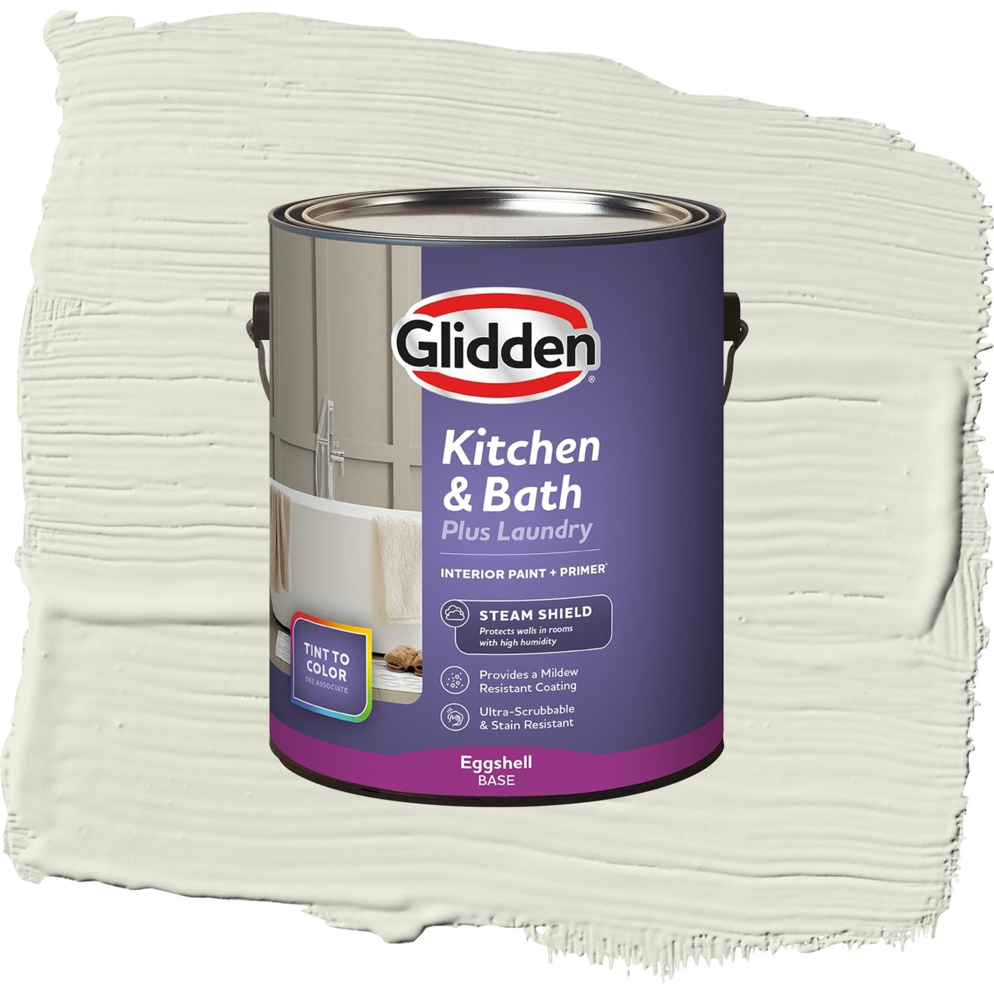 Glidden Glidden Kitchen Bath and Laundry Wild Wheat / Green, Eggshell Interior Paint with Primer, 1 Gallon
