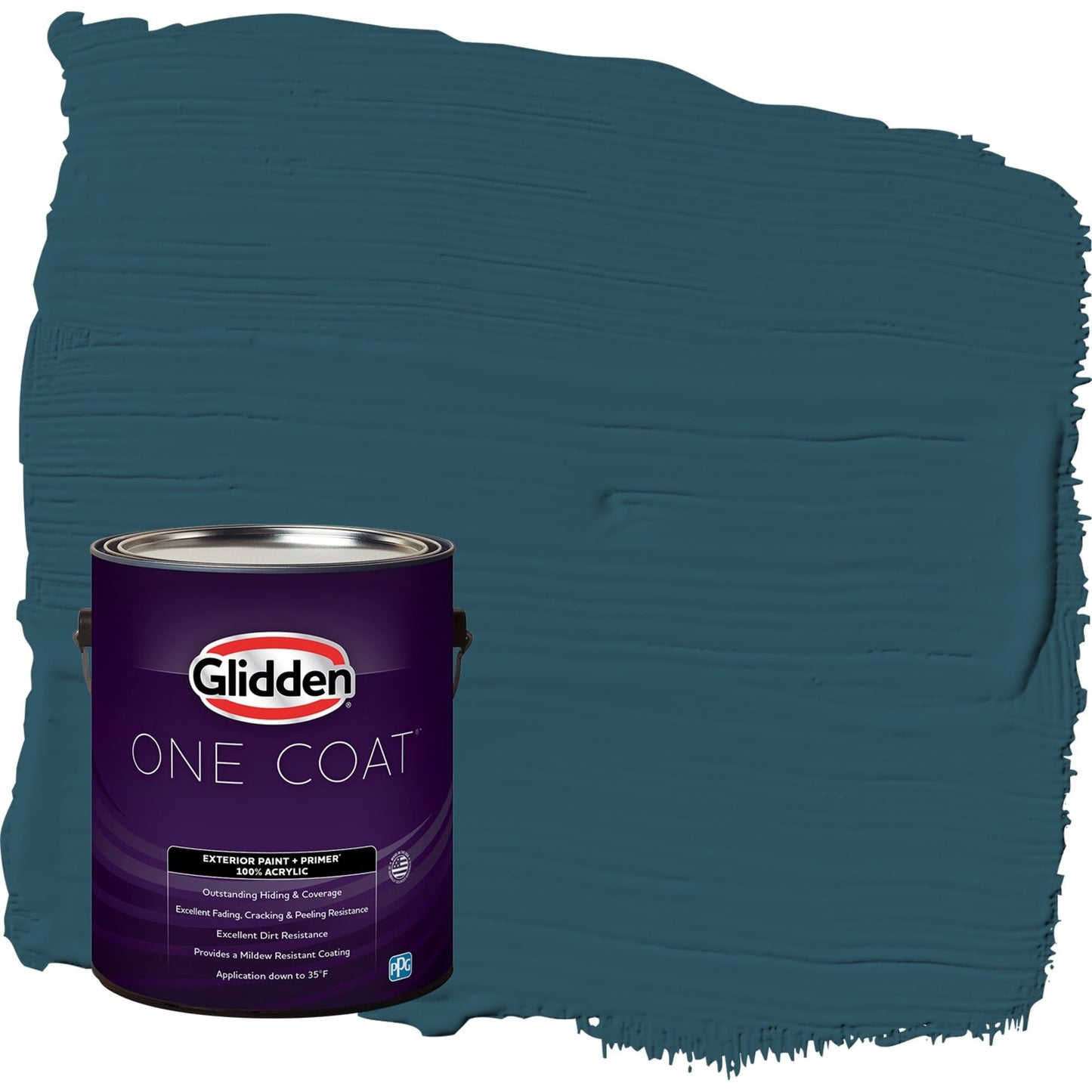 Glidden One Coat Blue Bayberry / Green Semi-Gloss Exterior Paint with Primer, 1 Gallon