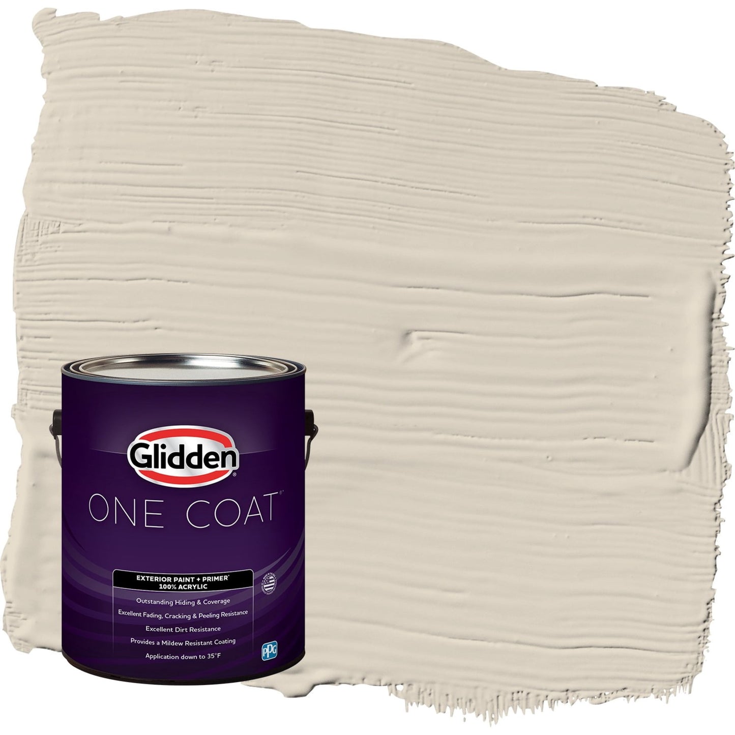 Glidden One Coat Cool Concrete / Beige Semi-Gloss Exterior Paint with Primer, 1 Gallon