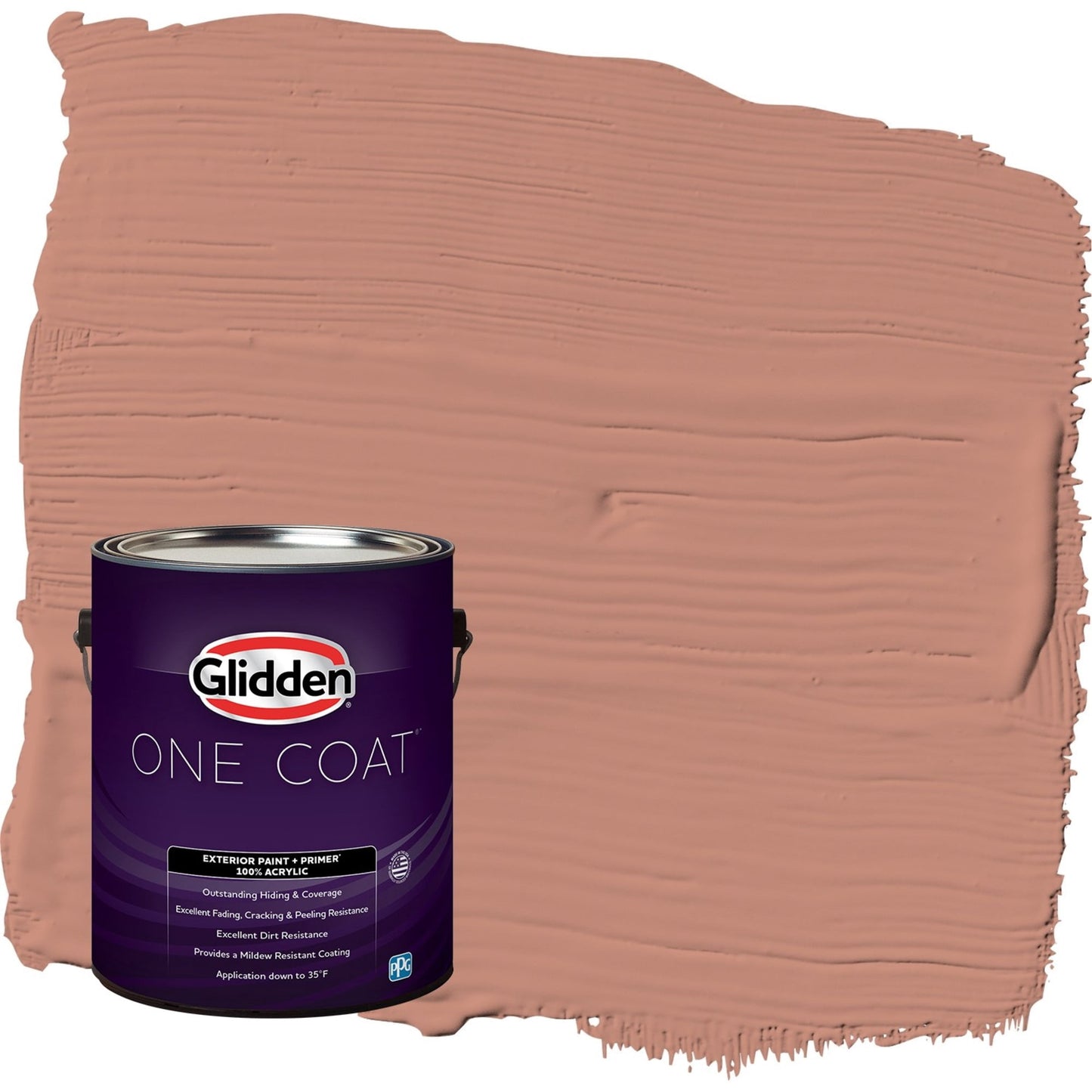 Glidden One Coat Copper Trail / Orange Semi-Gloss Exterior Paint with Primer, 1 Gallon