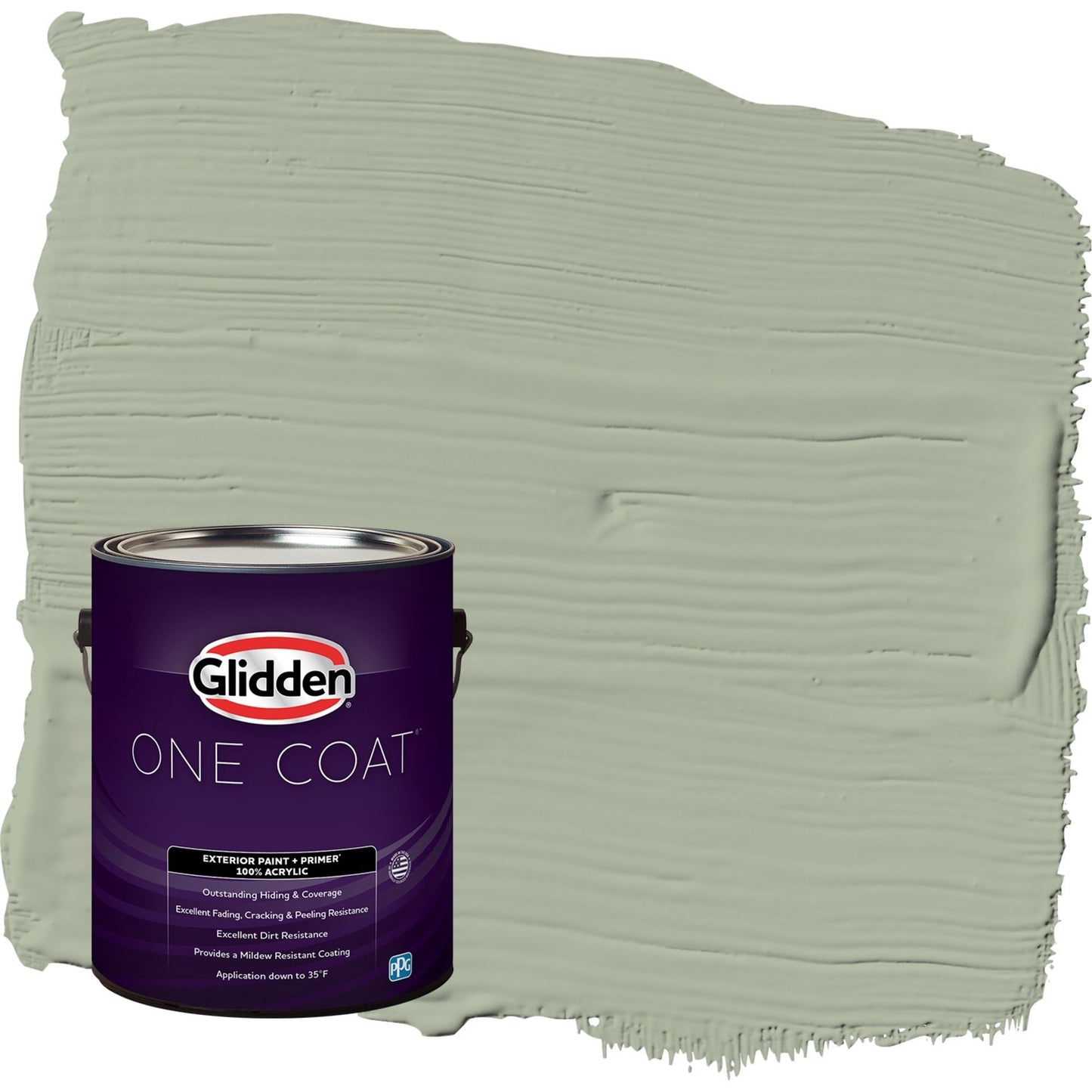 Glidden One Coat Gargoyle / Green Semi-Gloss Exterior Paint with Primer, 1 Gallon