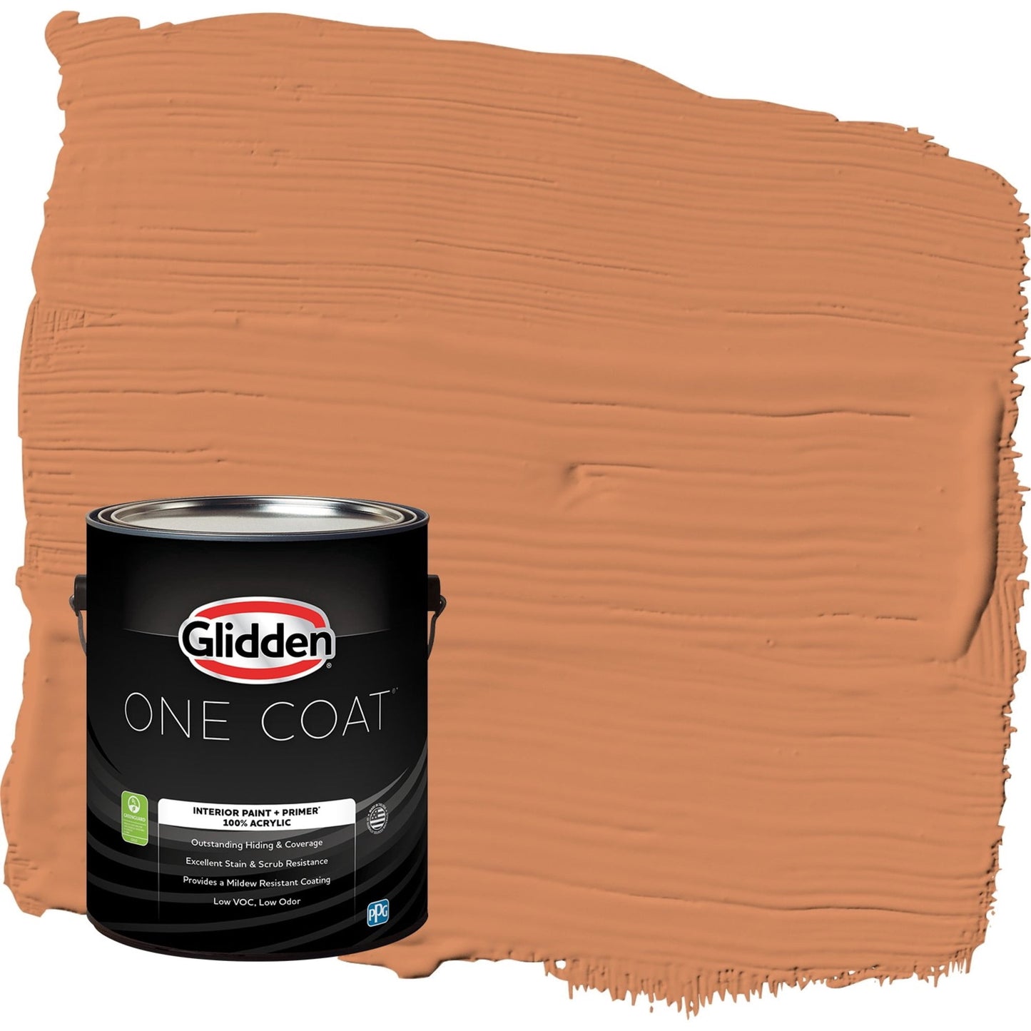 Glidden One Coat Georgian Leather / Orange Semi-Gloss Interior Paint with Primer, 1 Gallon