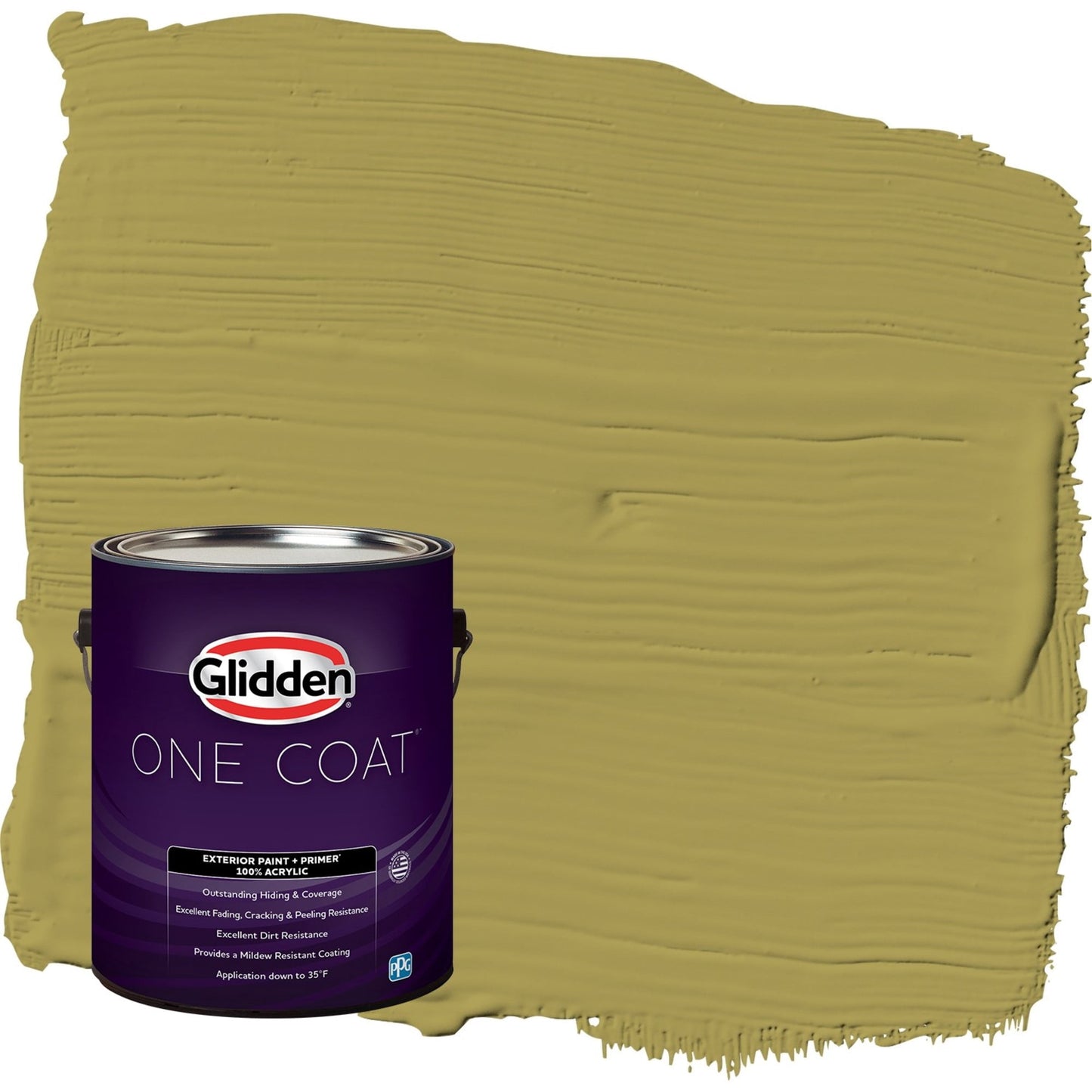Glidden One Coat Gremlin / Green Semi-Gloss Exterior Paint with Primer, 1 Gallon