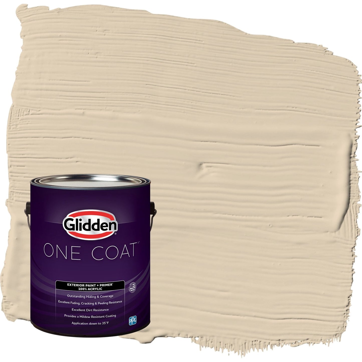 Glidden One Coat Seriously Sand / Beige Semi-Gloss Exterior Paint with Primer, 1 Gallon