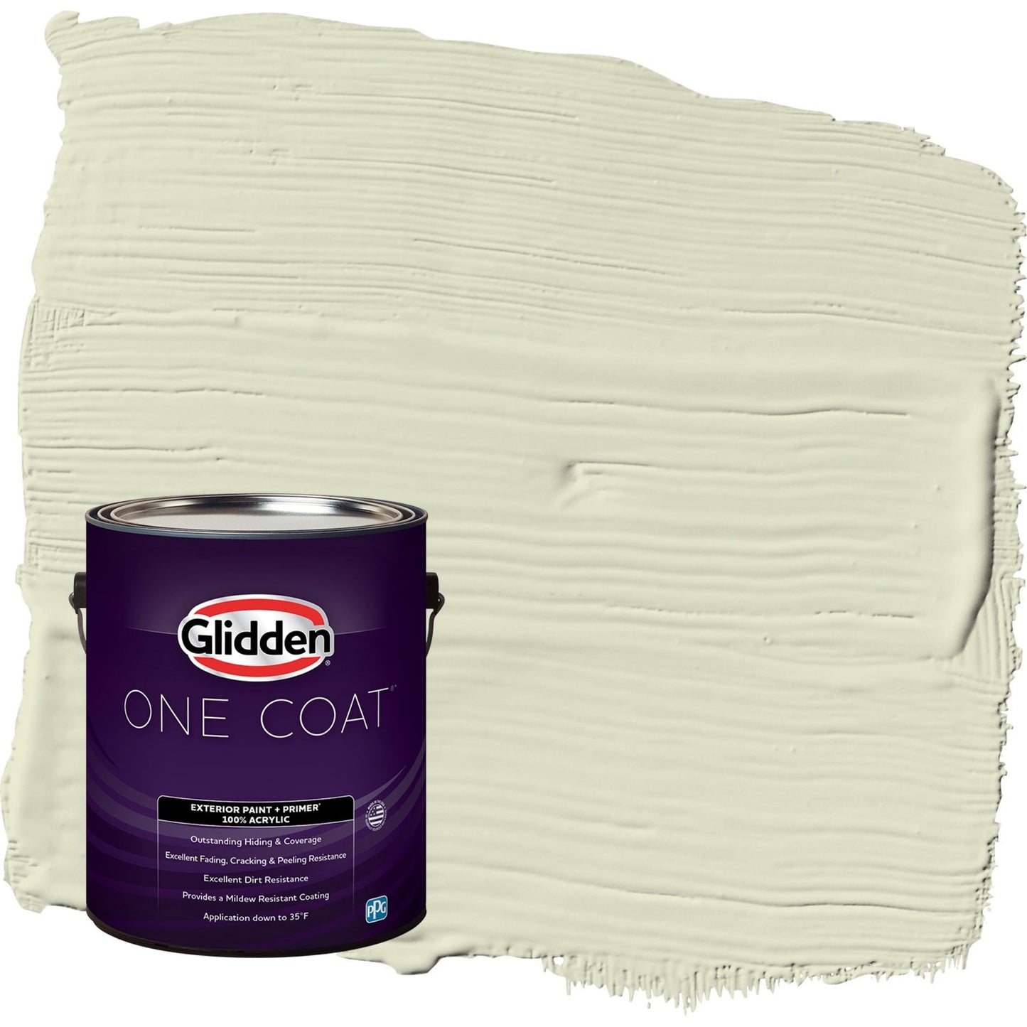 Glidden One Coat Slow Dance / Green Semi-Gloss Exterior Paint with Primer, 1 Gallon