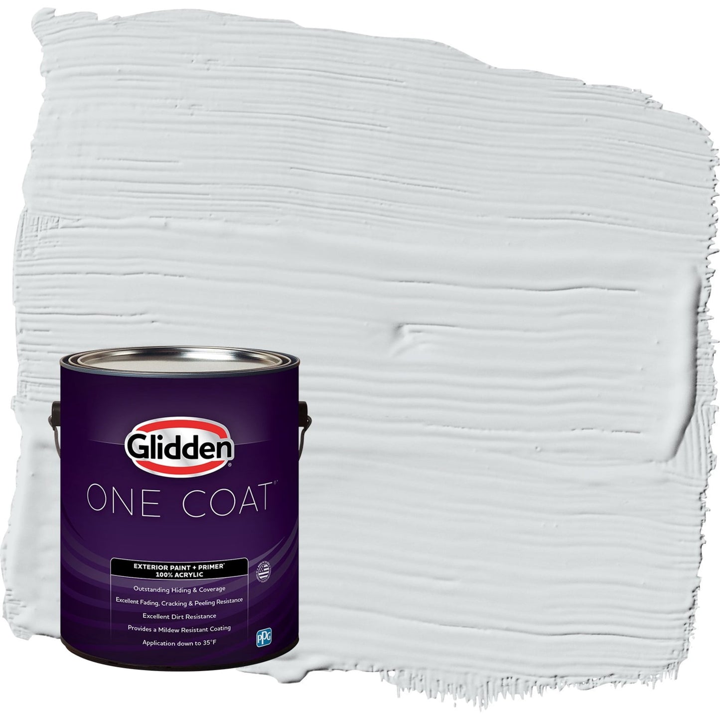Glidden One Coat Spring Thaw / White Semi-Gloss Exterior Paint with Primer, 1 Gallon