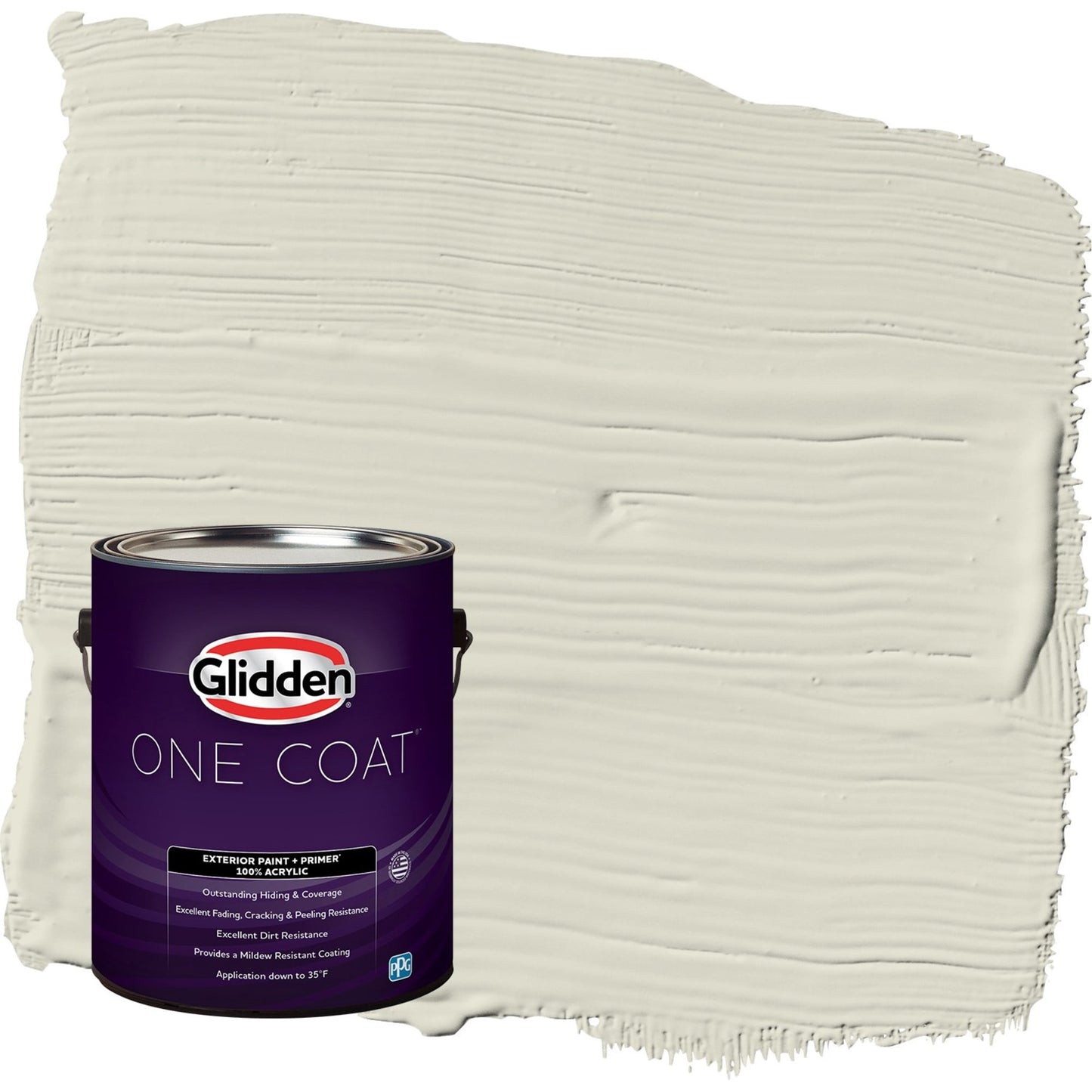 Glidden One Coat Veil Of Dusk / Gray Semi-Gloss Exterior Paint with Primer, 1 Gallon