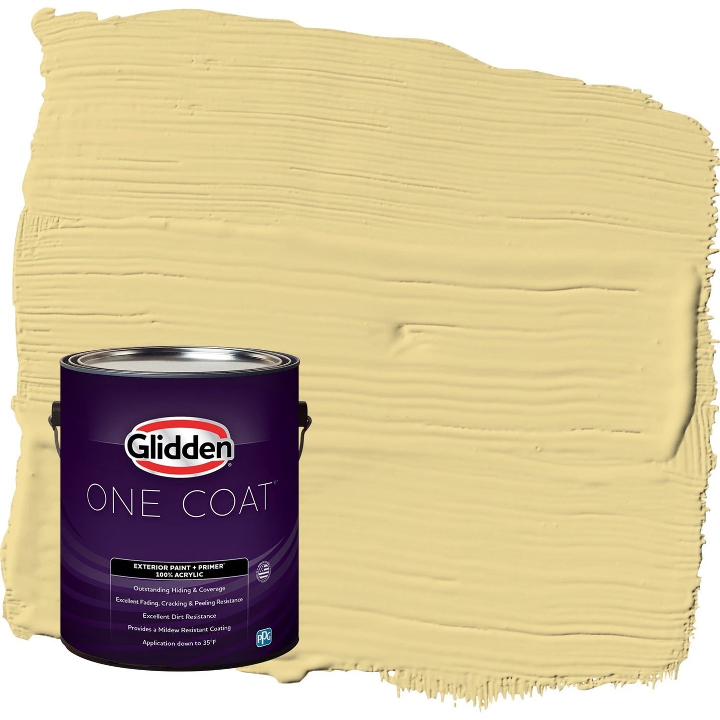 Glidden One Coat Wayward Wind / Yellow Semi-Gloss Exterior Paint with Primer, 1 Gallon