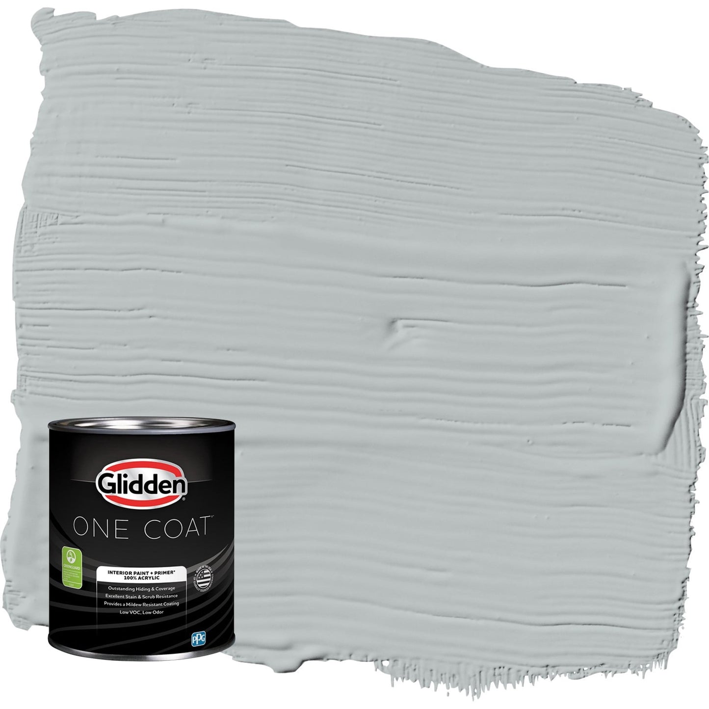 Glidden One Coat Maiden Mist / Gray Semi-Gloss Interior Paint with Primer, 1 Quart