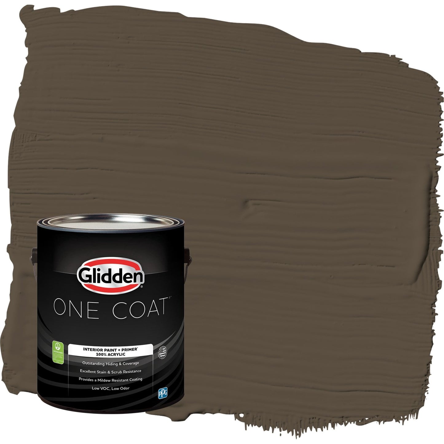 Glidden One Coat Afternoon Tea / Brown Flat Interior Paint with Primer, 1 Gallon