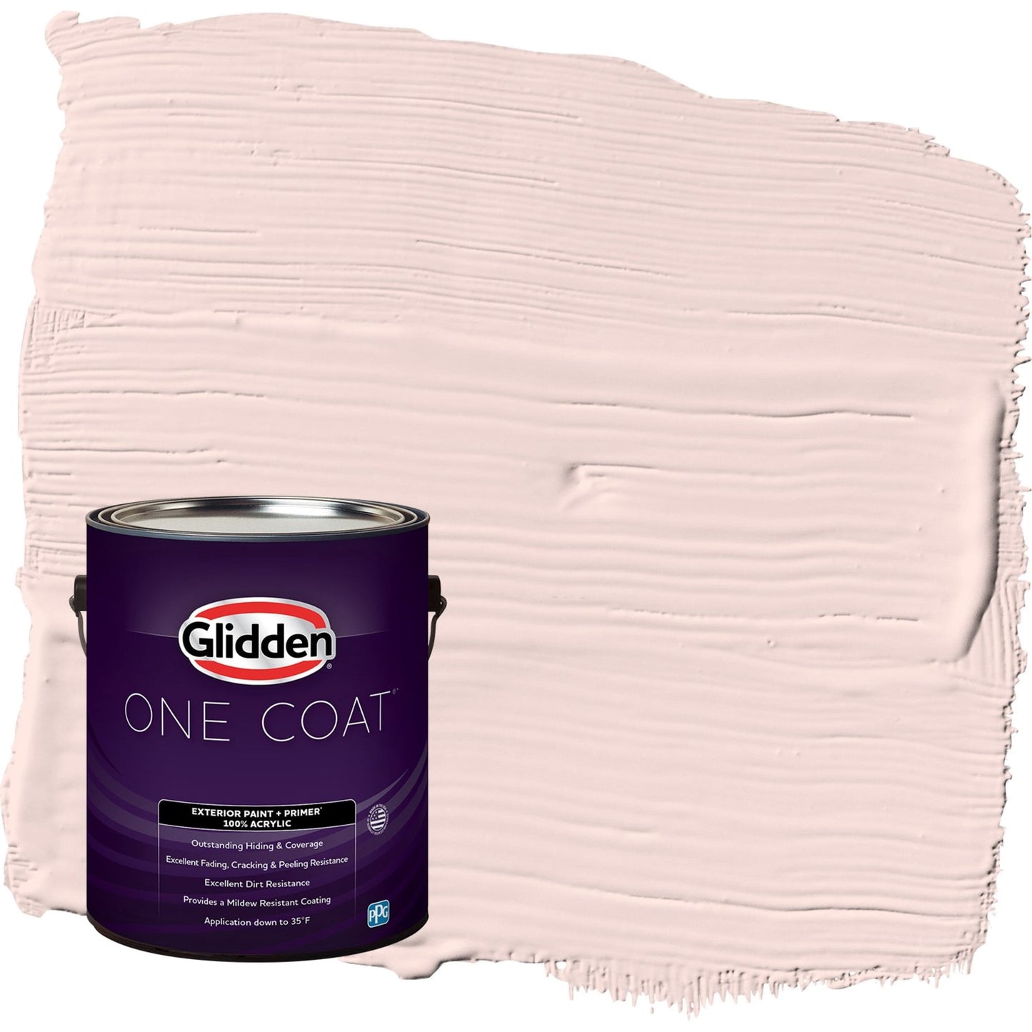 Glidden One Coat Ballet Slipper / Pink Flat Exterior Paint with Primer, 1 Gallon