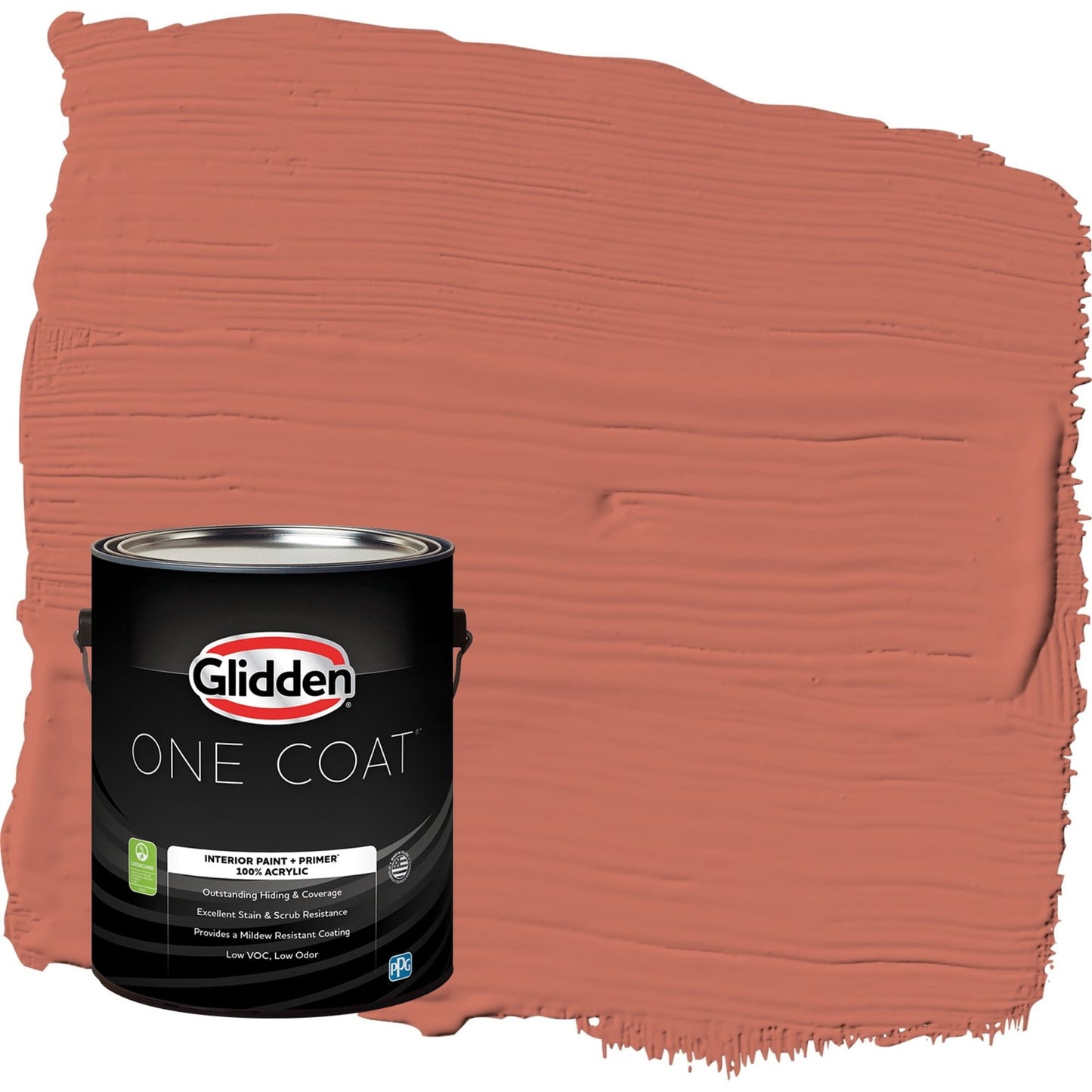 Glidden One Coat Cajun Spice / Orange Flat Interior Paint with Primer, 1 Gallon