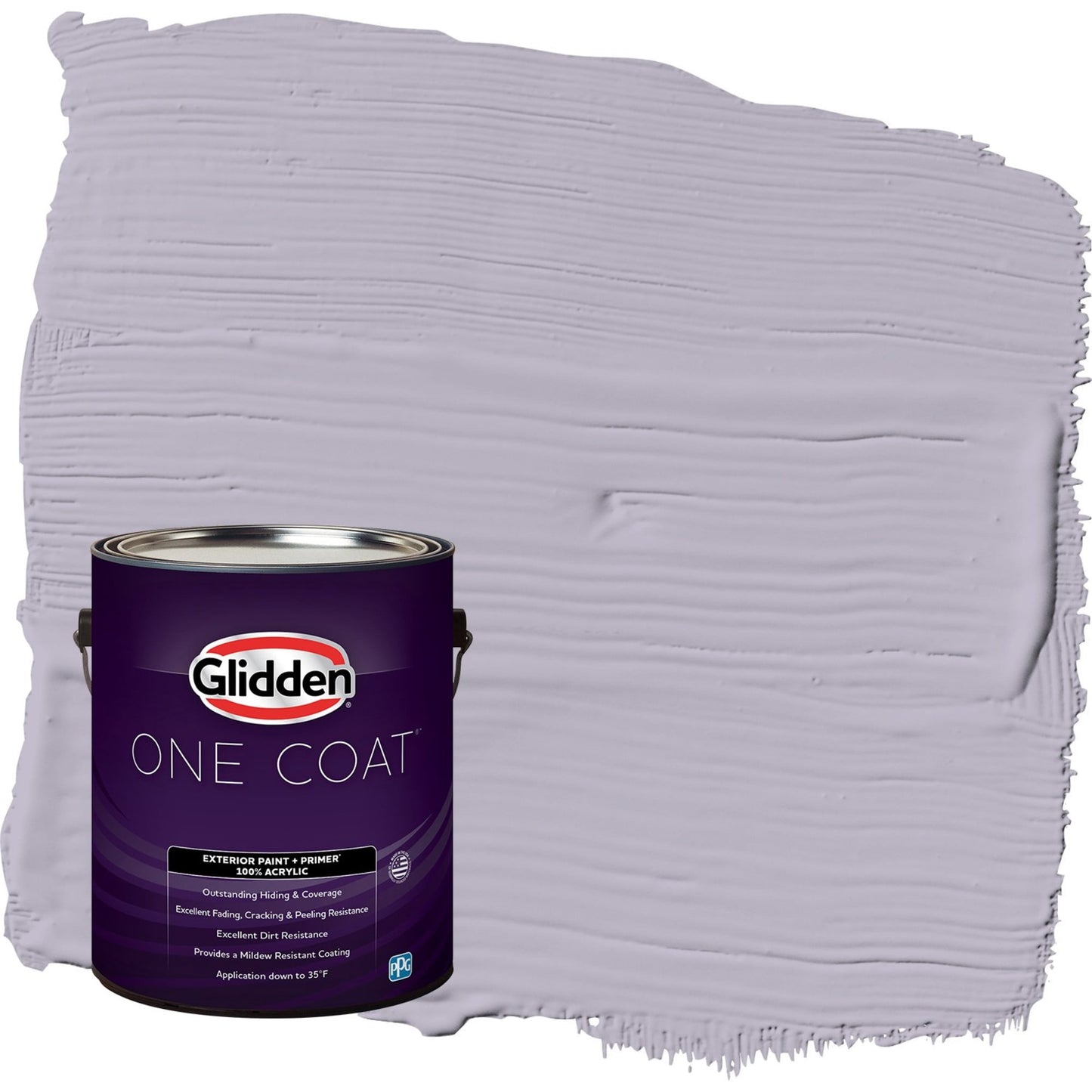 Glidden One Coat Cloudberry / Purple Flat Exterior Paint with Primer, 1 Gallon