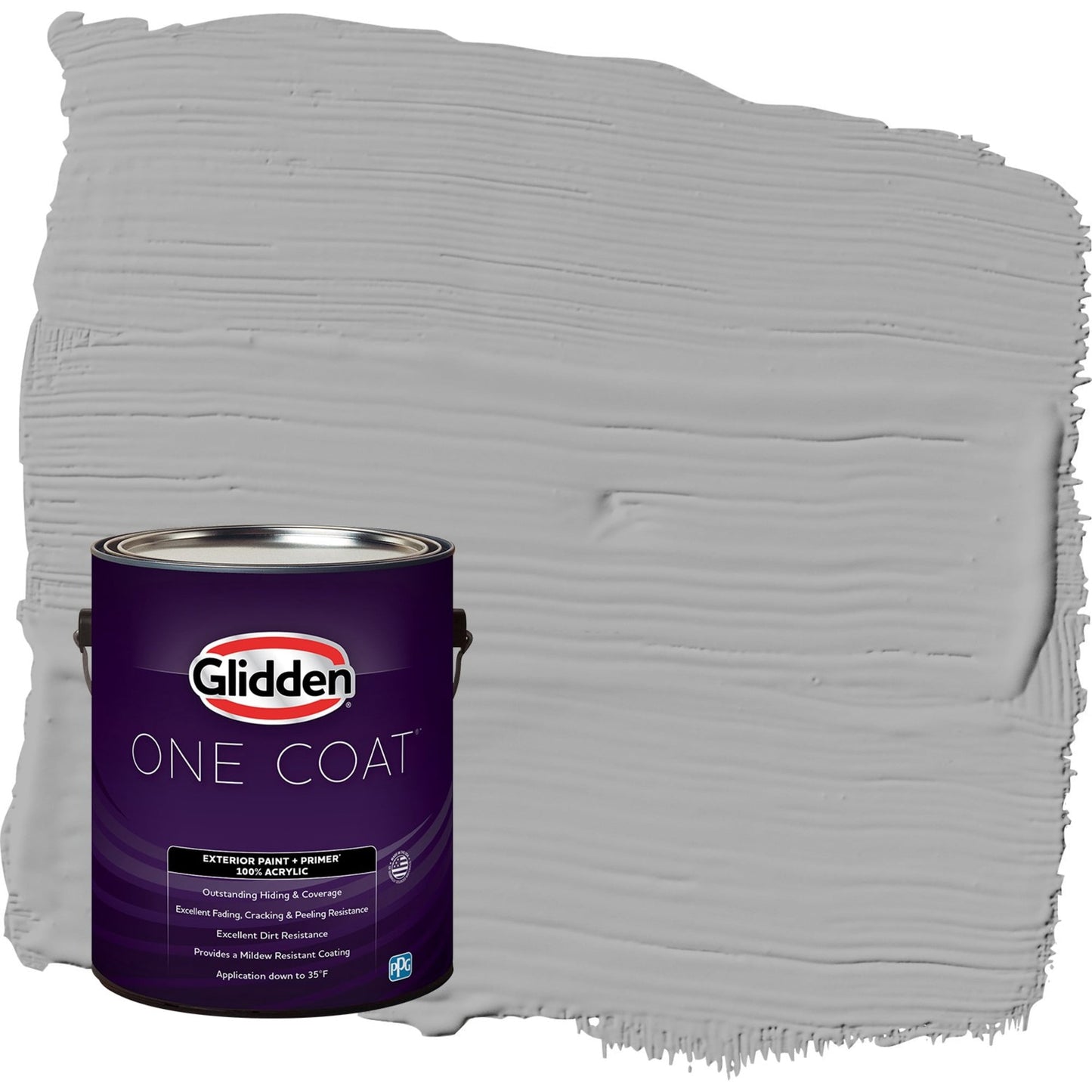Glidden One Coat Flagstone / Gray Semi-Gloss Exterior Paint with Primer, 1 Gallon
