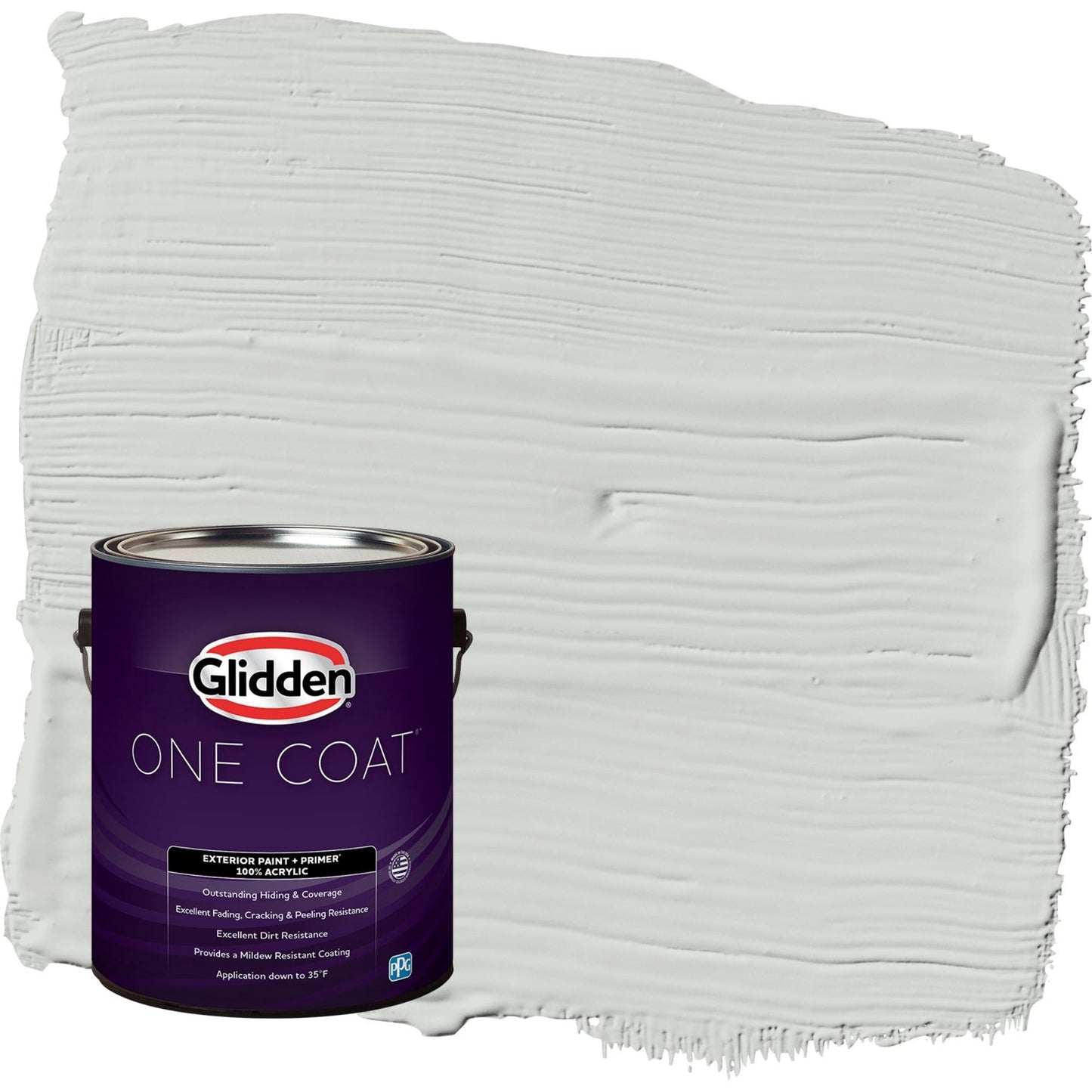 Glidden One Coat Tornado / Gray Satin Exterior Paint with Primer, 1 Gallon
