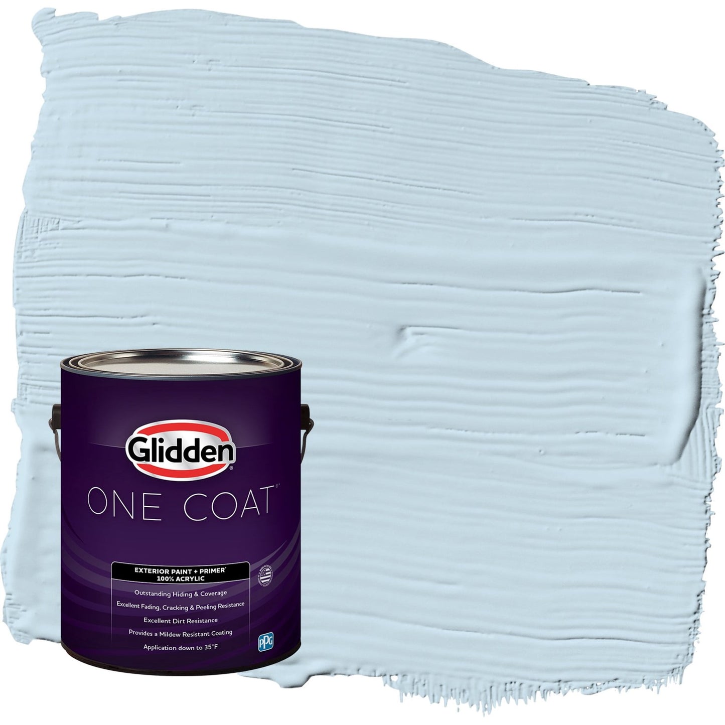 Glidden One Coat Blue Pearl / Blue Semi-Gloss Exterior Paint with Primer, 1 Gallon