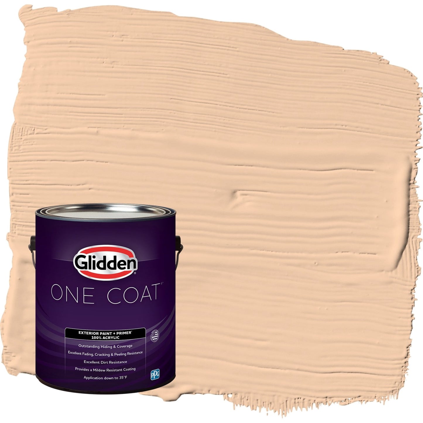 Glidden One Coat Caramel Ice / Orange Satin Exterior Paint with Primer, 1 Gallon