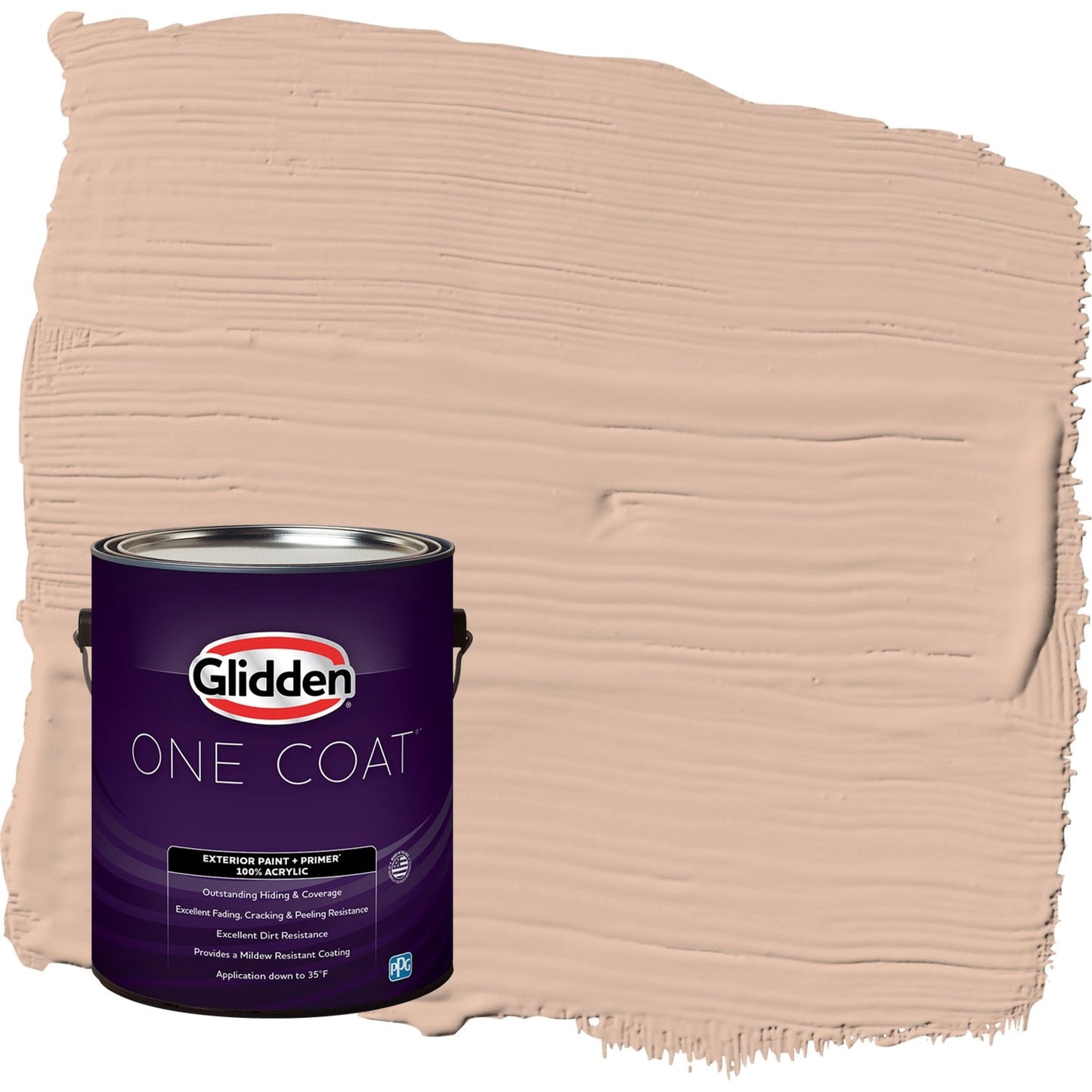Glidden One Coat Cinnamon Ice / Orange Flat Exterior Paint with Primer, 1 Gallon