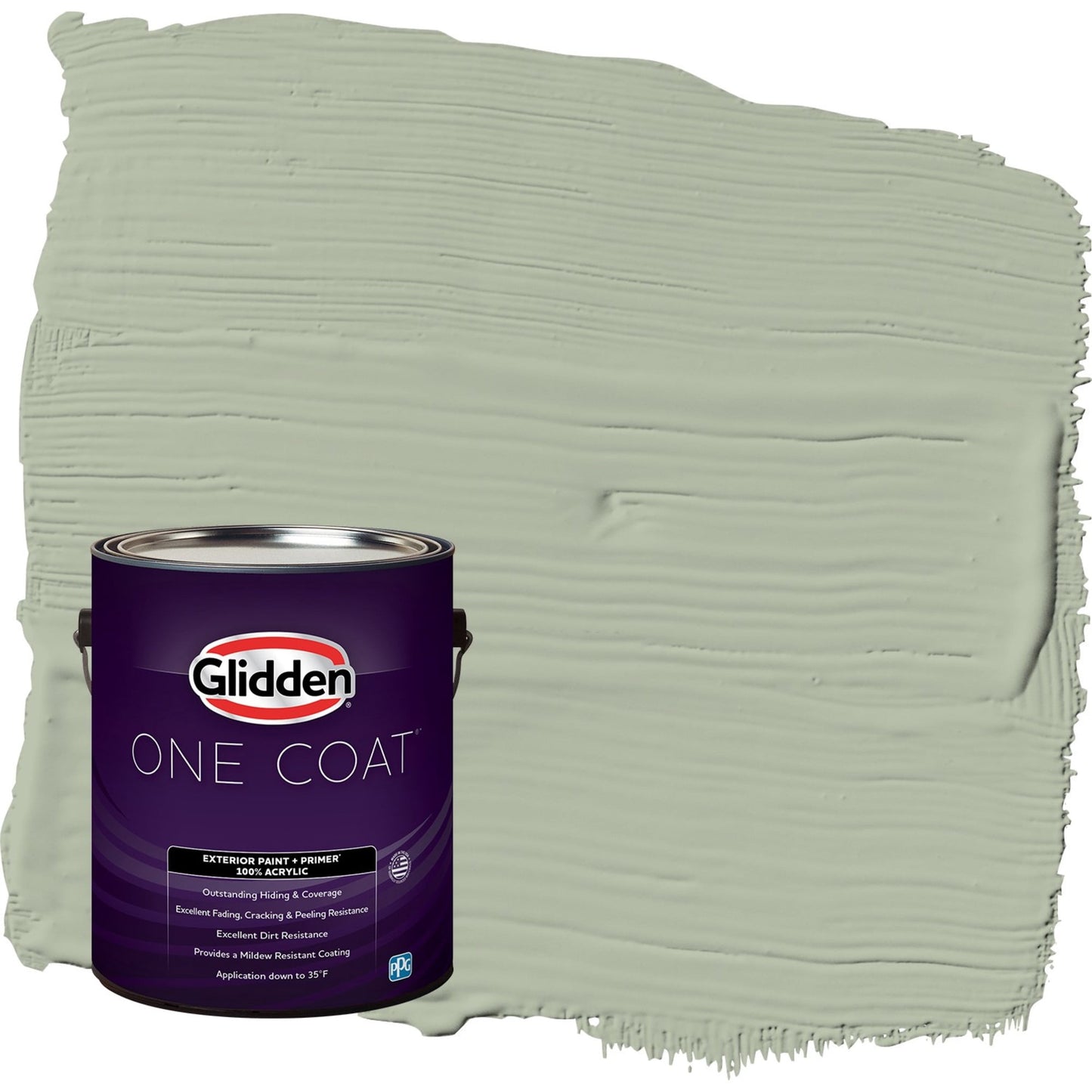 Glidden One Coat Light Sage / Green Semi-Gloss Exterior Paint with Primer, 1 Gallon