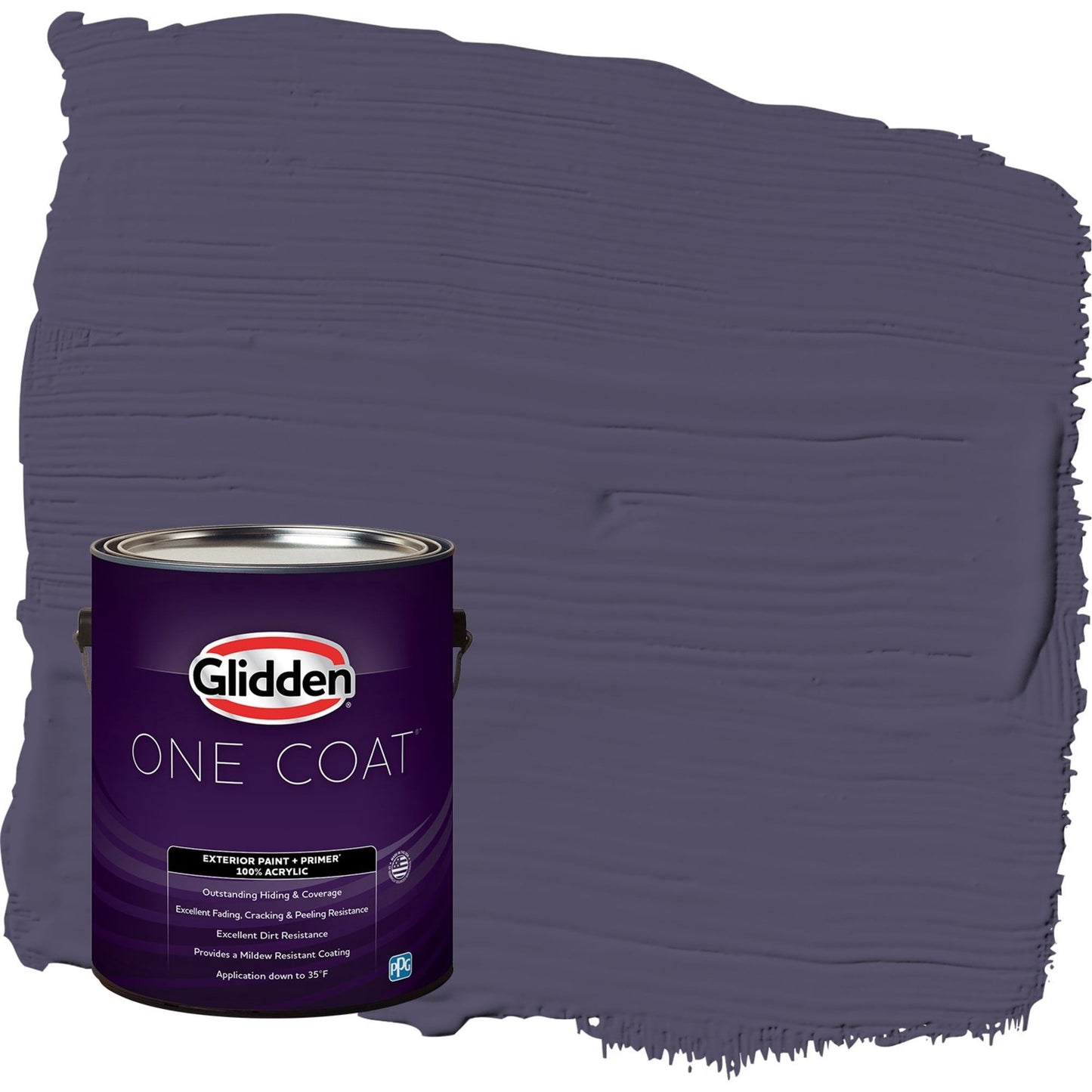 Glidden One Coat Magic Spell / Purple Satin Exterior Paint with Primer, 1 Gallon