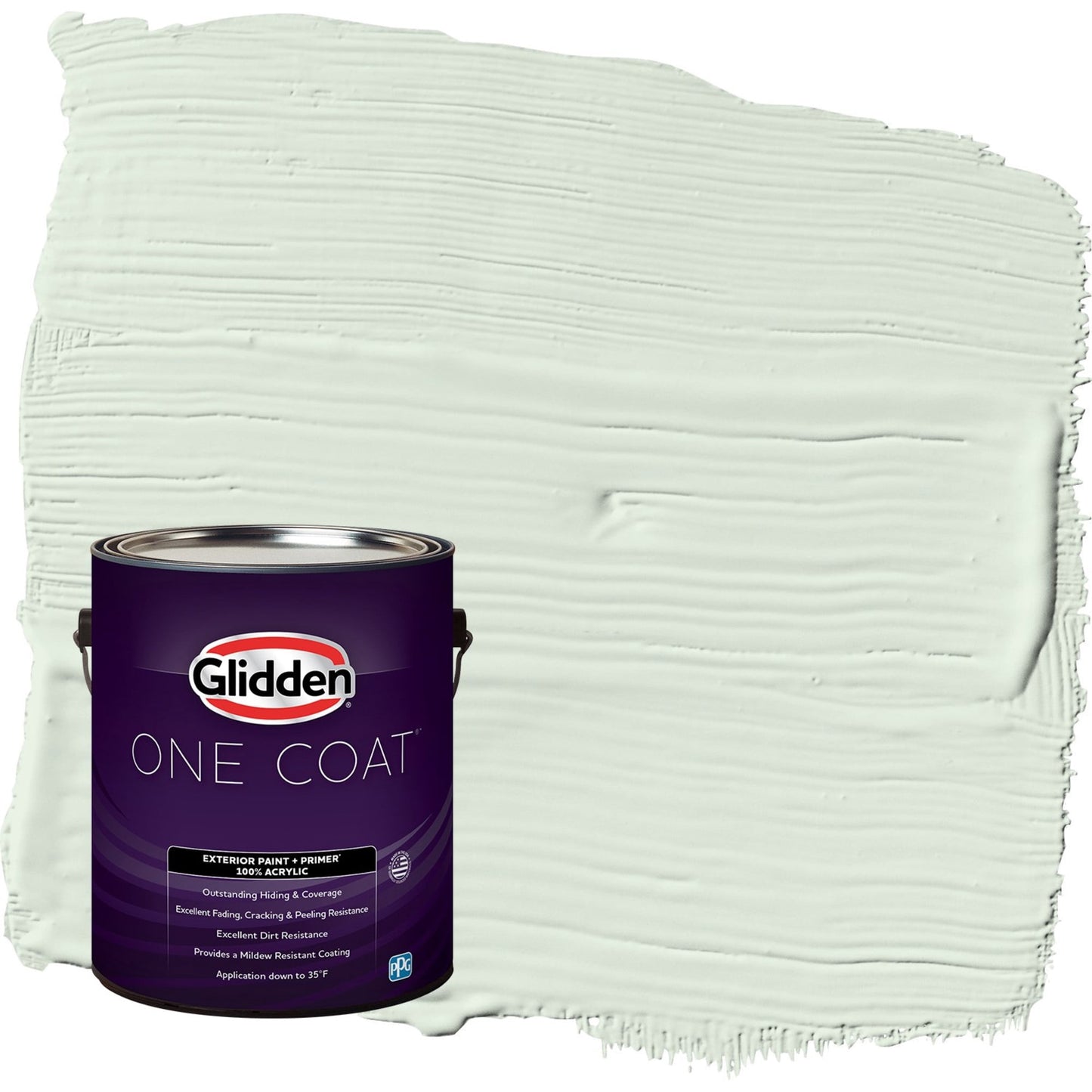 Glidden One Coat Mint Wafer / Green Semi-Gloss Exterior Paint with Primer, 1 Gallon