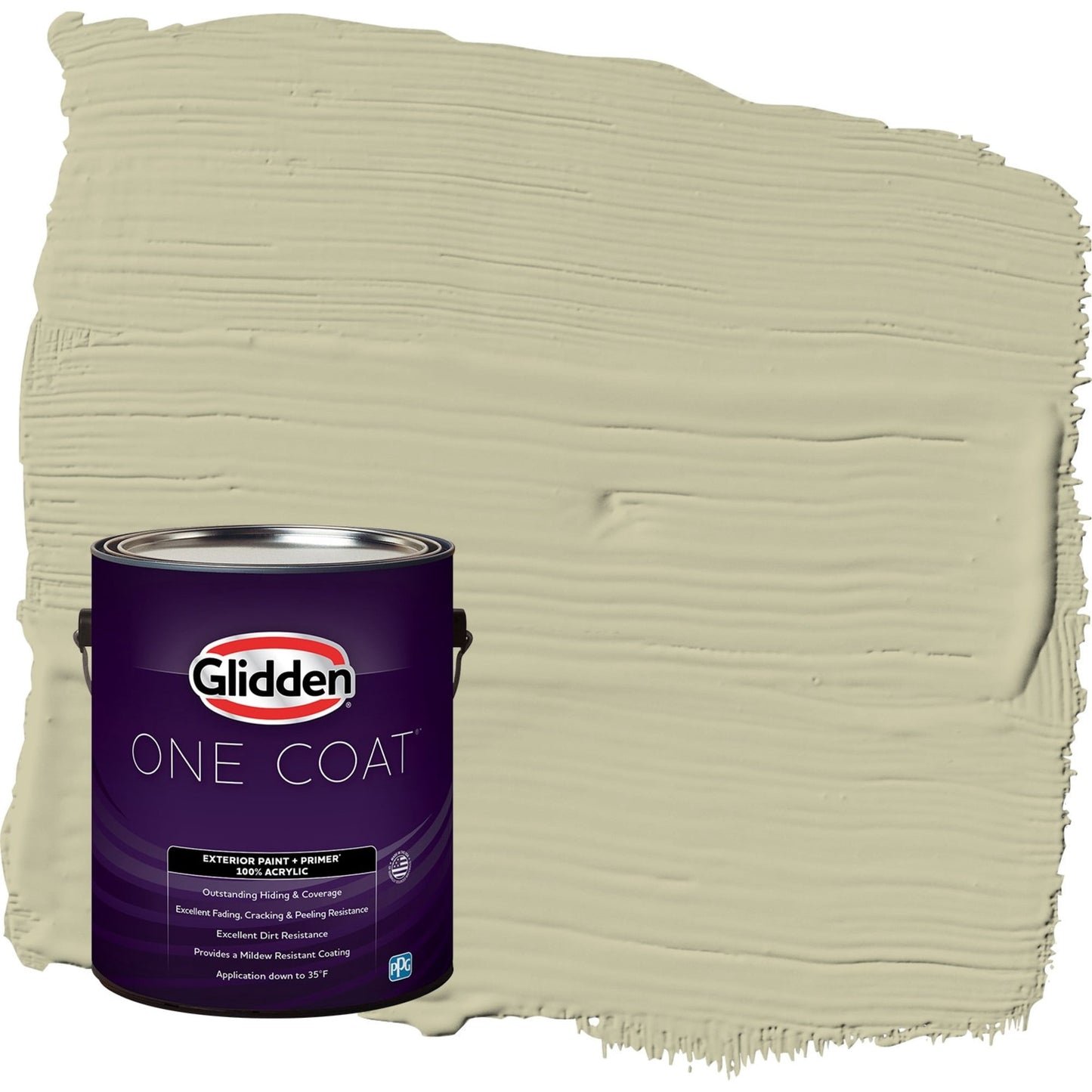 Glidden One Coat Northern Landscape / Green Flat Exterior Paint with Primer, 1 Gallon