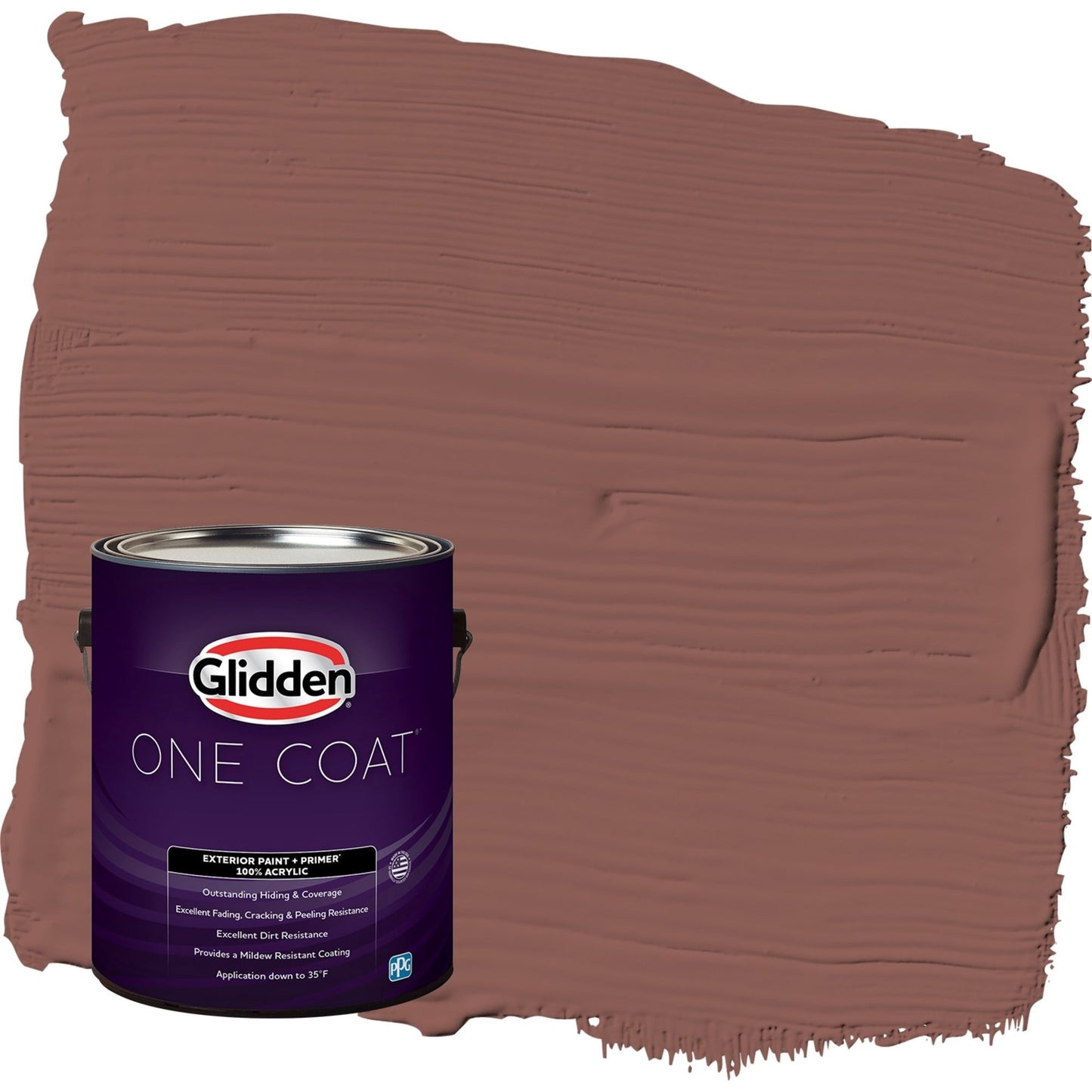 Glidden One Coat Raspberry Truffle / Red Flat Exterior Paint with Primer, 1 Gallon