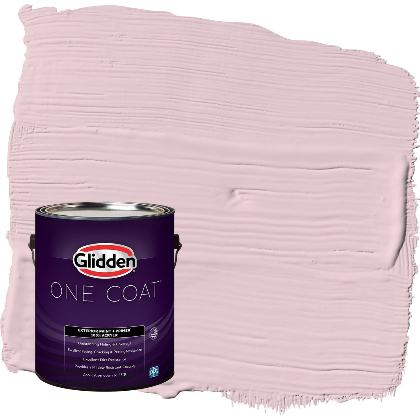 Glidden One Coat Rose Cloud / Pink Semi-Gloss Exterior Paint with Primer, 1 Gallon