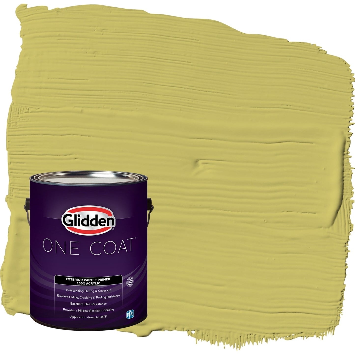 Glidden One Coat Secret Safari / Green Flat Exterior Paint with Primer, 1 Gallon