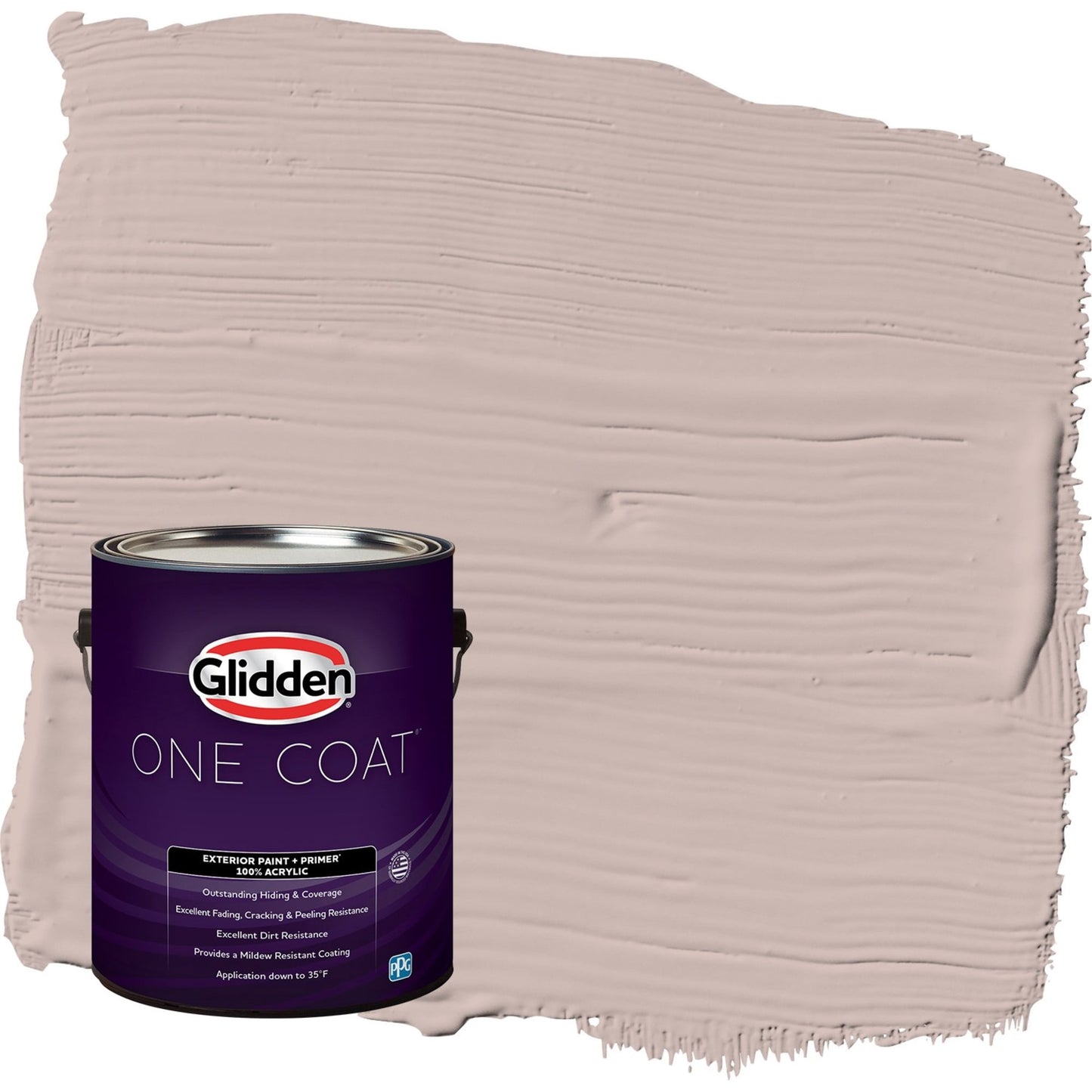 Glidden One Coat Subdued / Beige Semi-Gloss Exterior Paint with Primer, 1 Gallon