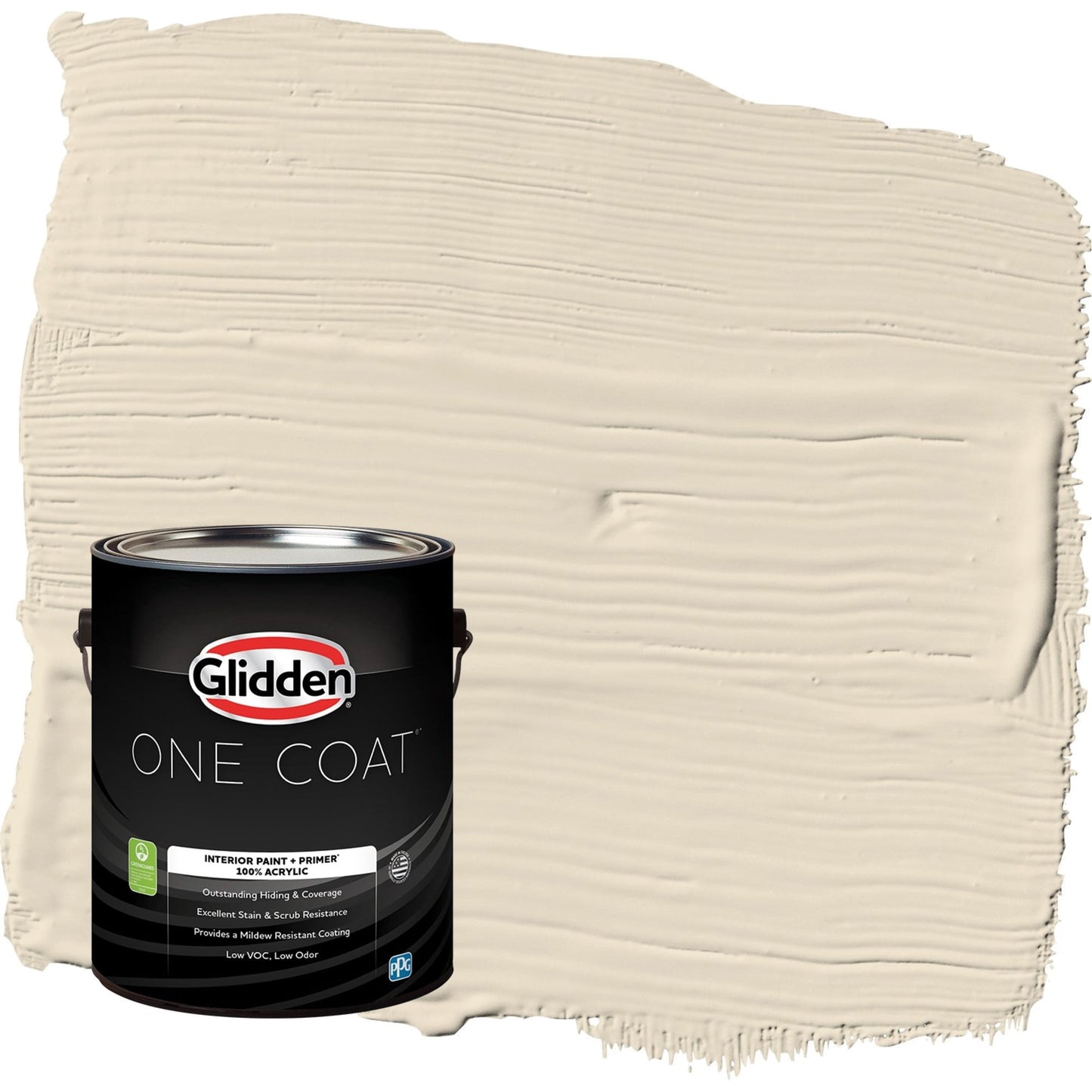 Glidden One Coat Bone White / Beige Flat Interior Paint with Primer, 1 Gallon