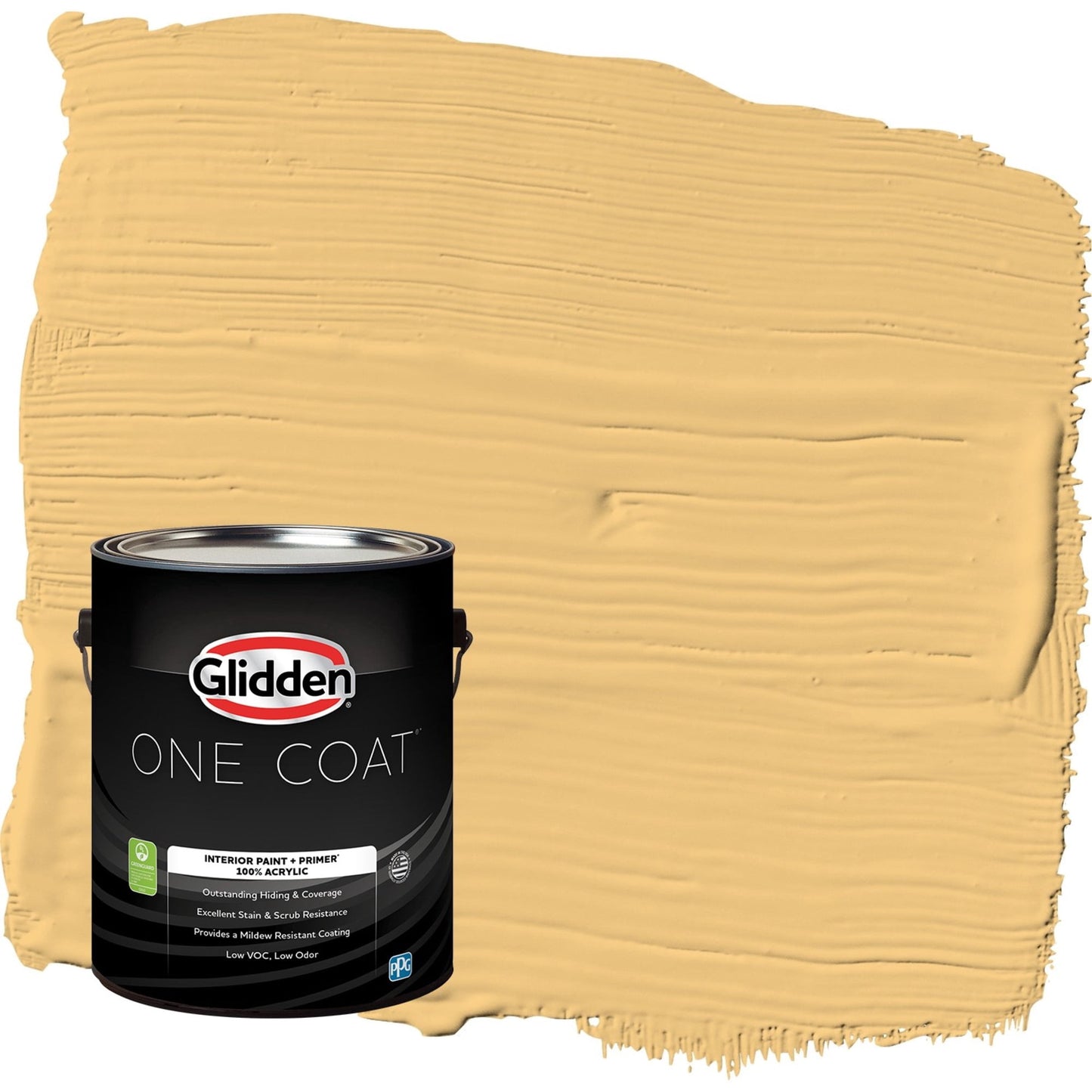 Glidden One Coat Gold Buff / Yellow Flat Interior Paint with Primer, 1 Gallon
